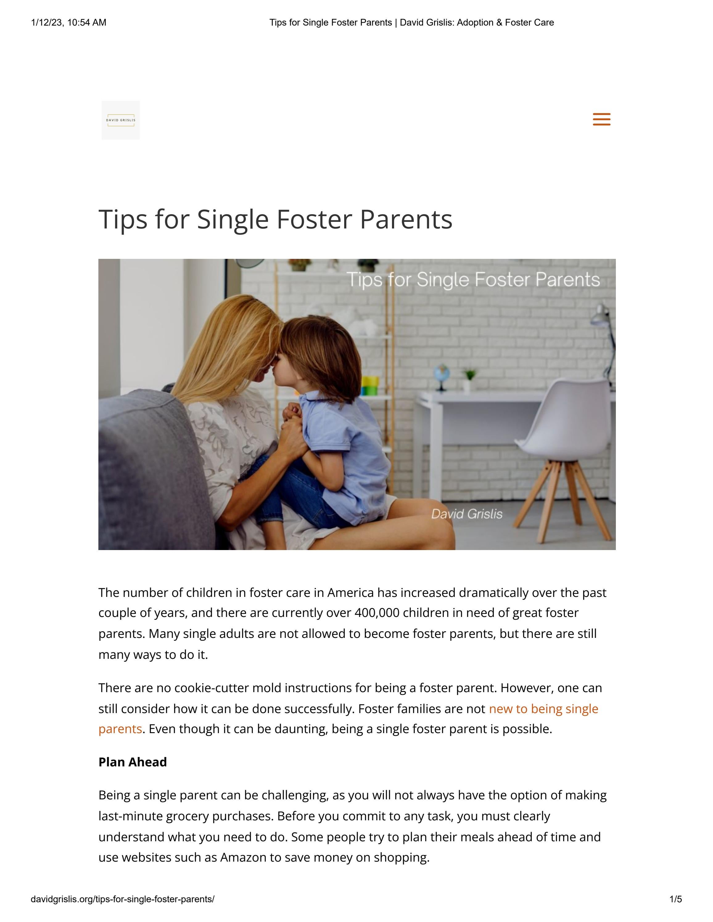 Tips for Single Foster Parents by David Grislis Issuu