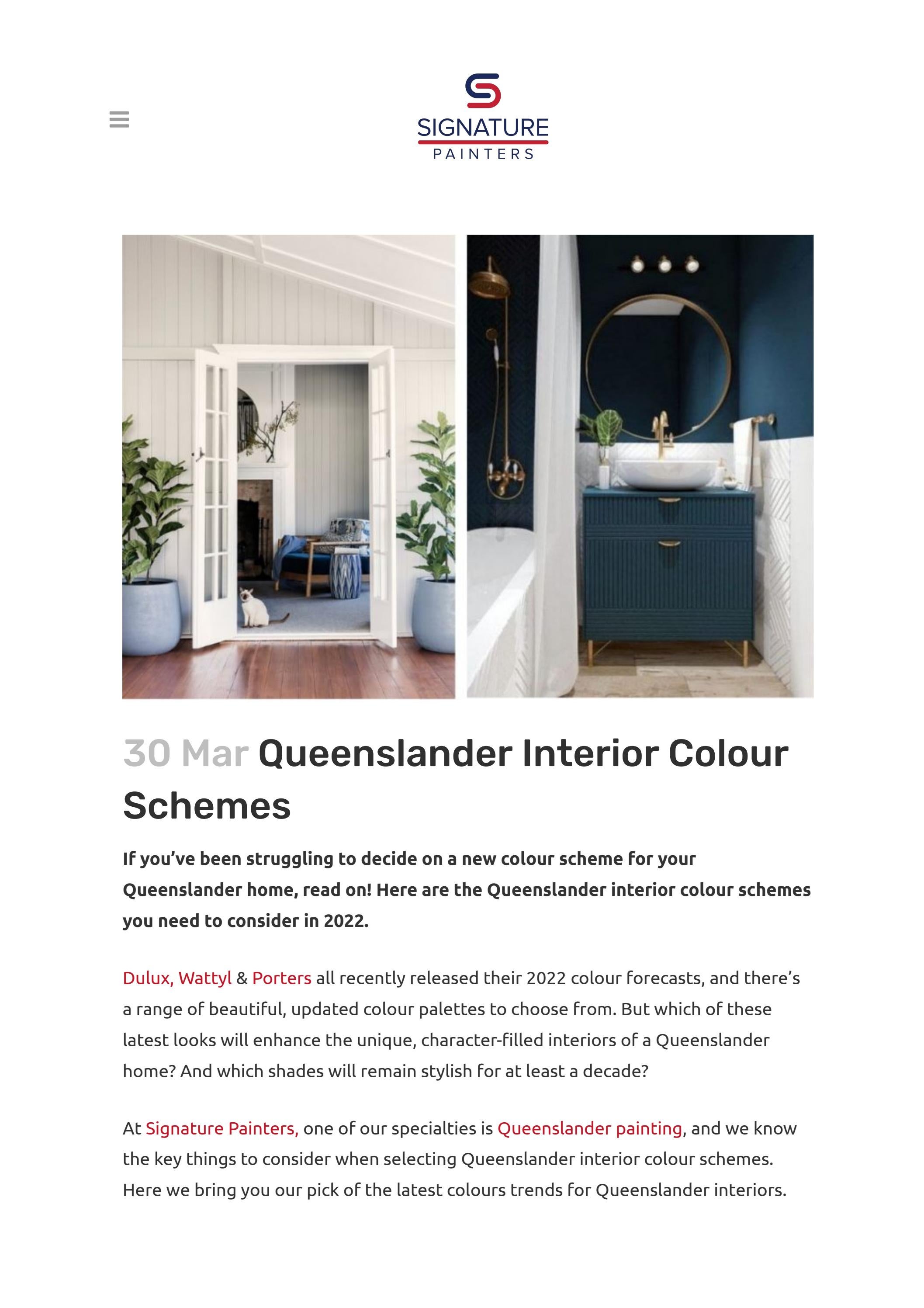 Queenslander Interior Colour Schemes by Signature Painters Issuu