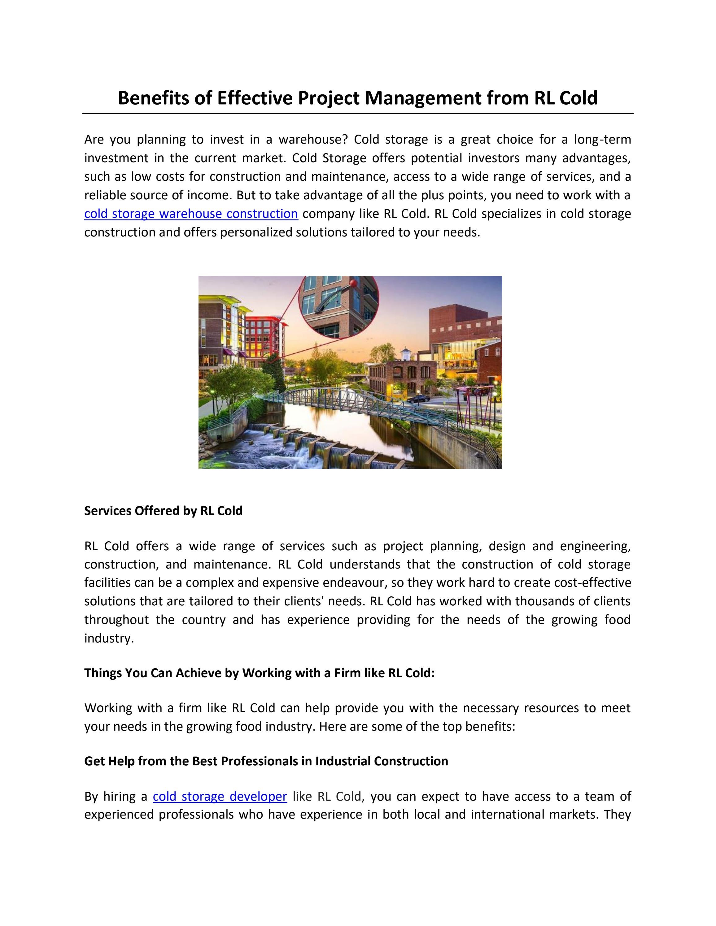 Benefits of Effective Project Management from RL Cold by ...