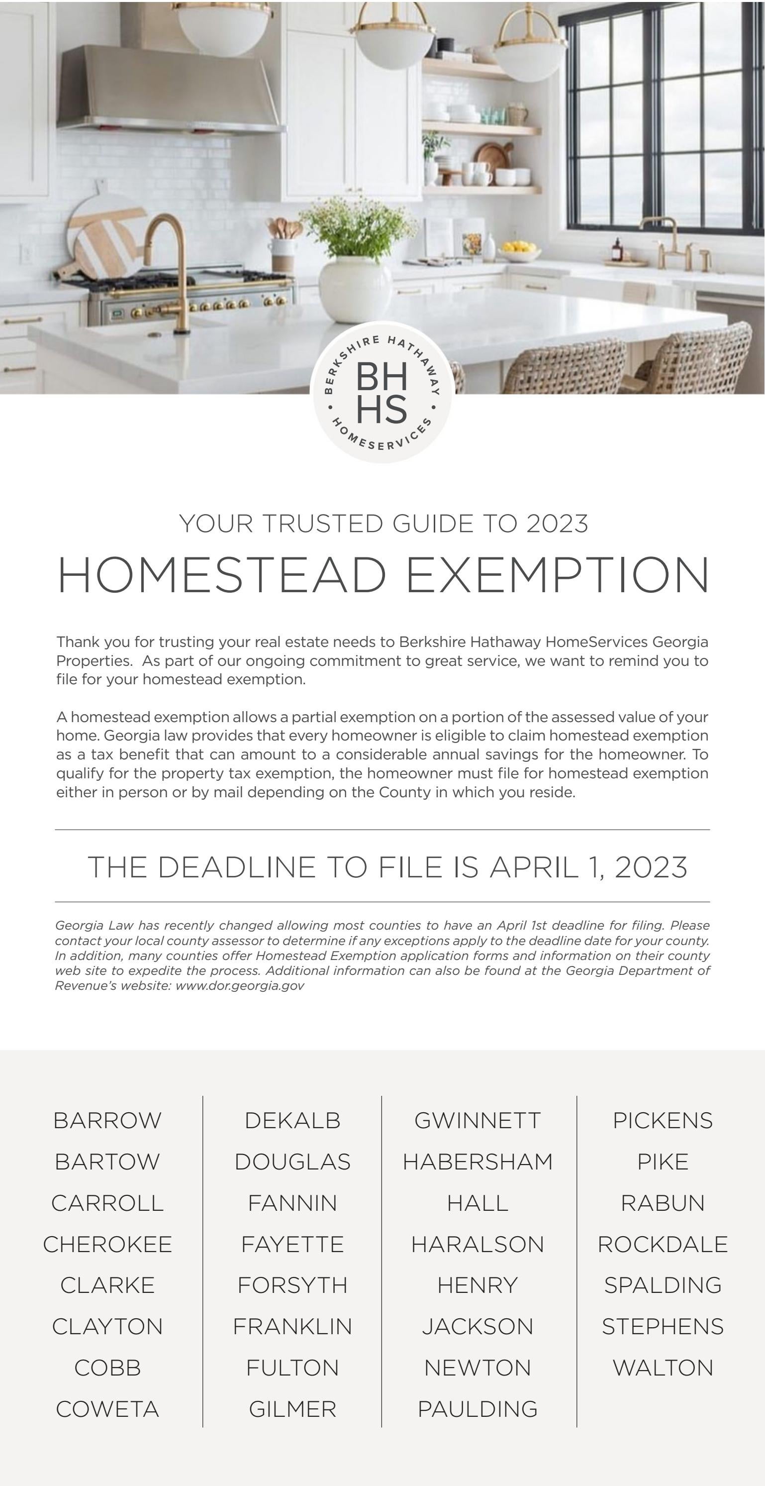 Homestead Exemption 2023 BHHS Properties by Berkshire