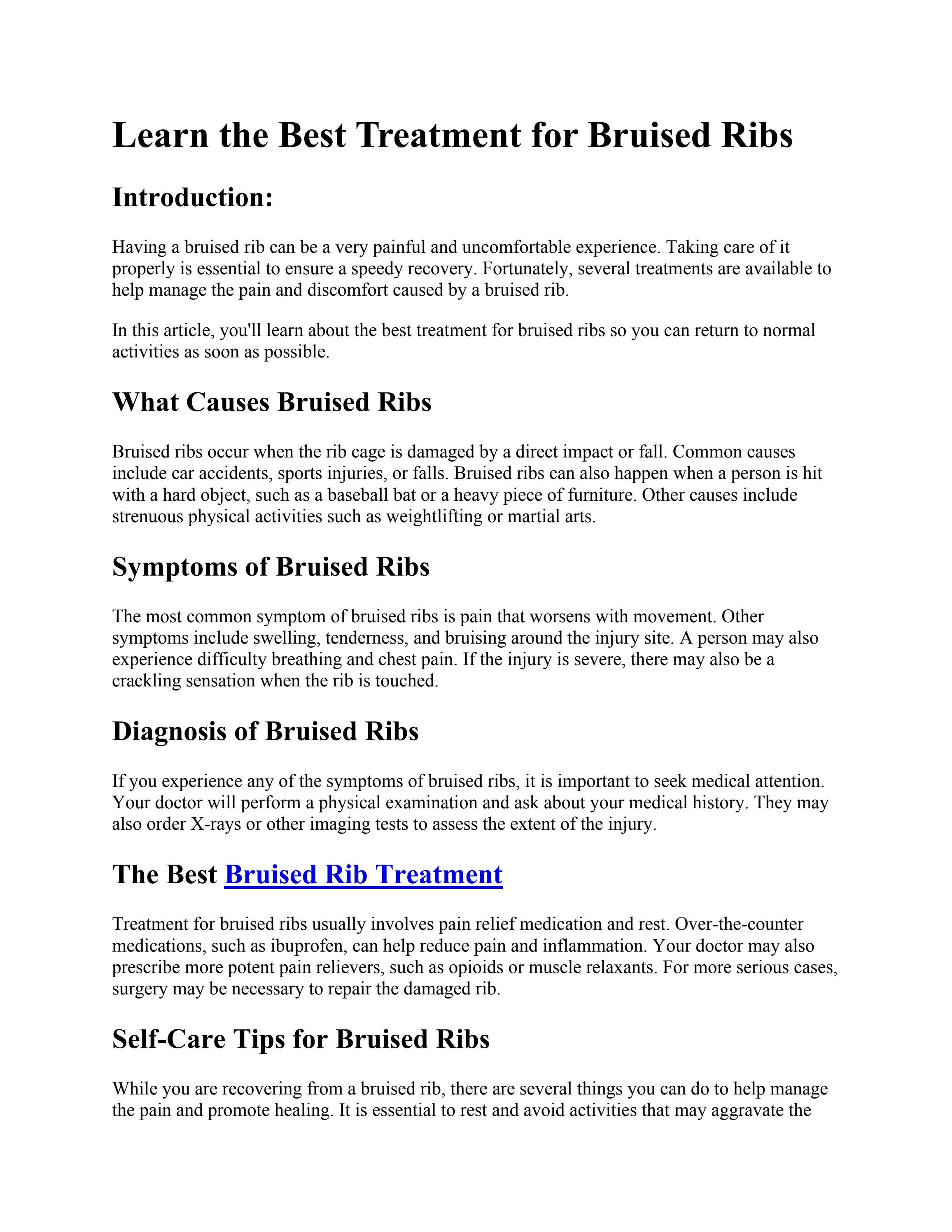 Learn the Best Treatment for Bruised Ribs.edited by truhealthnow Issuu