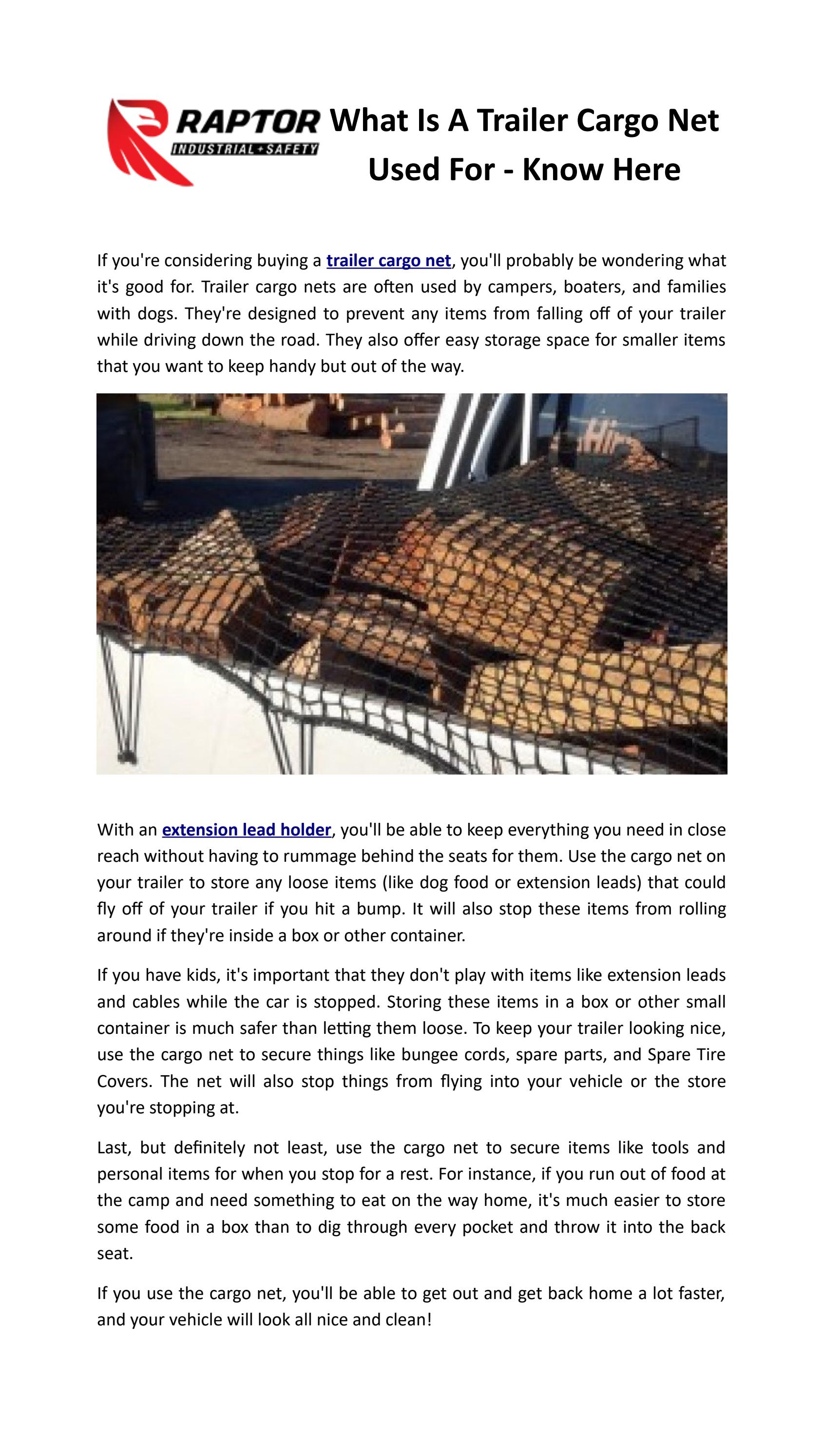 What Is A Trailer Cargo Net Used For Know Here by
