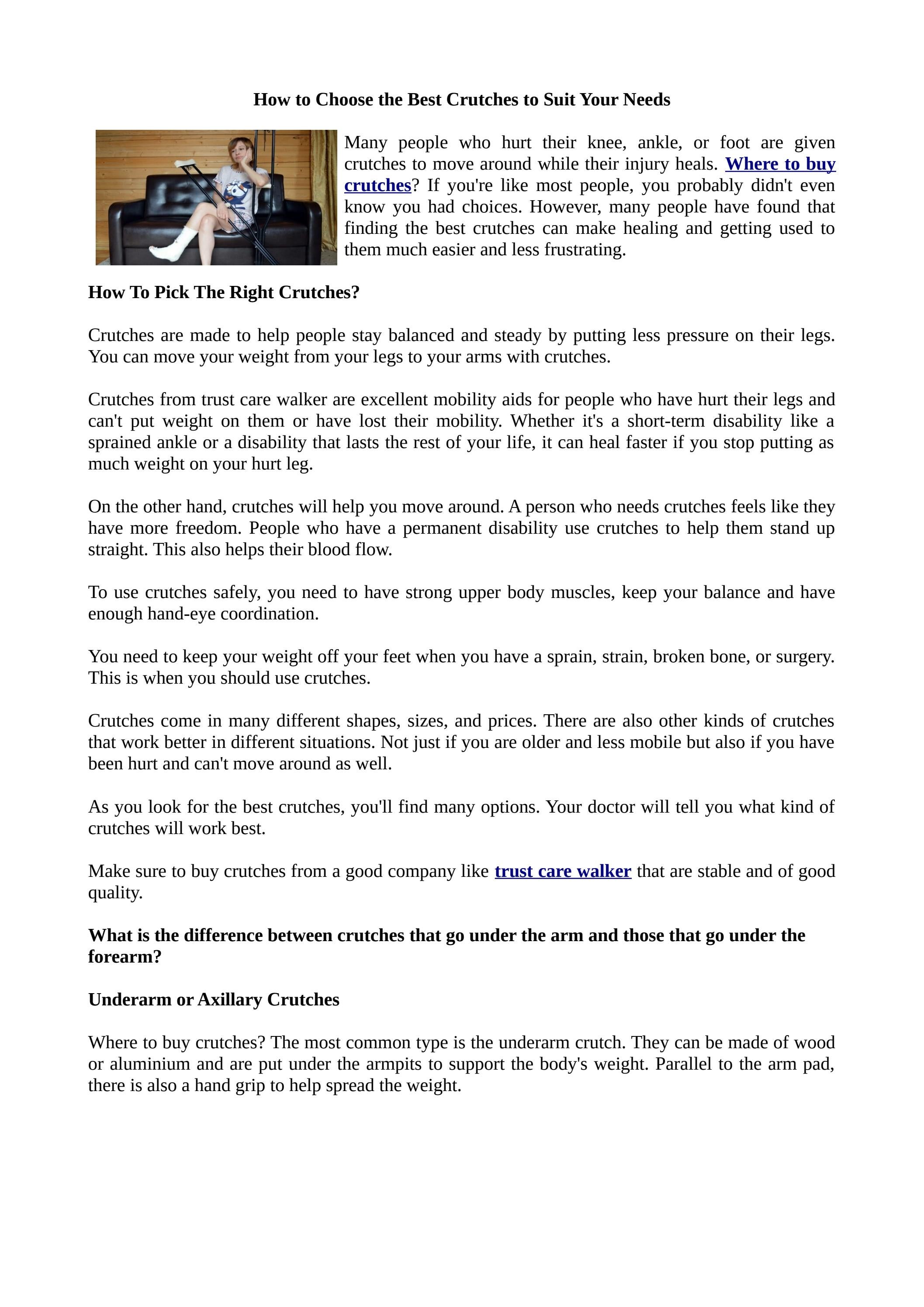 How to Choose the Best Crutches to Suit Your Needs by Able Medilink Issuu