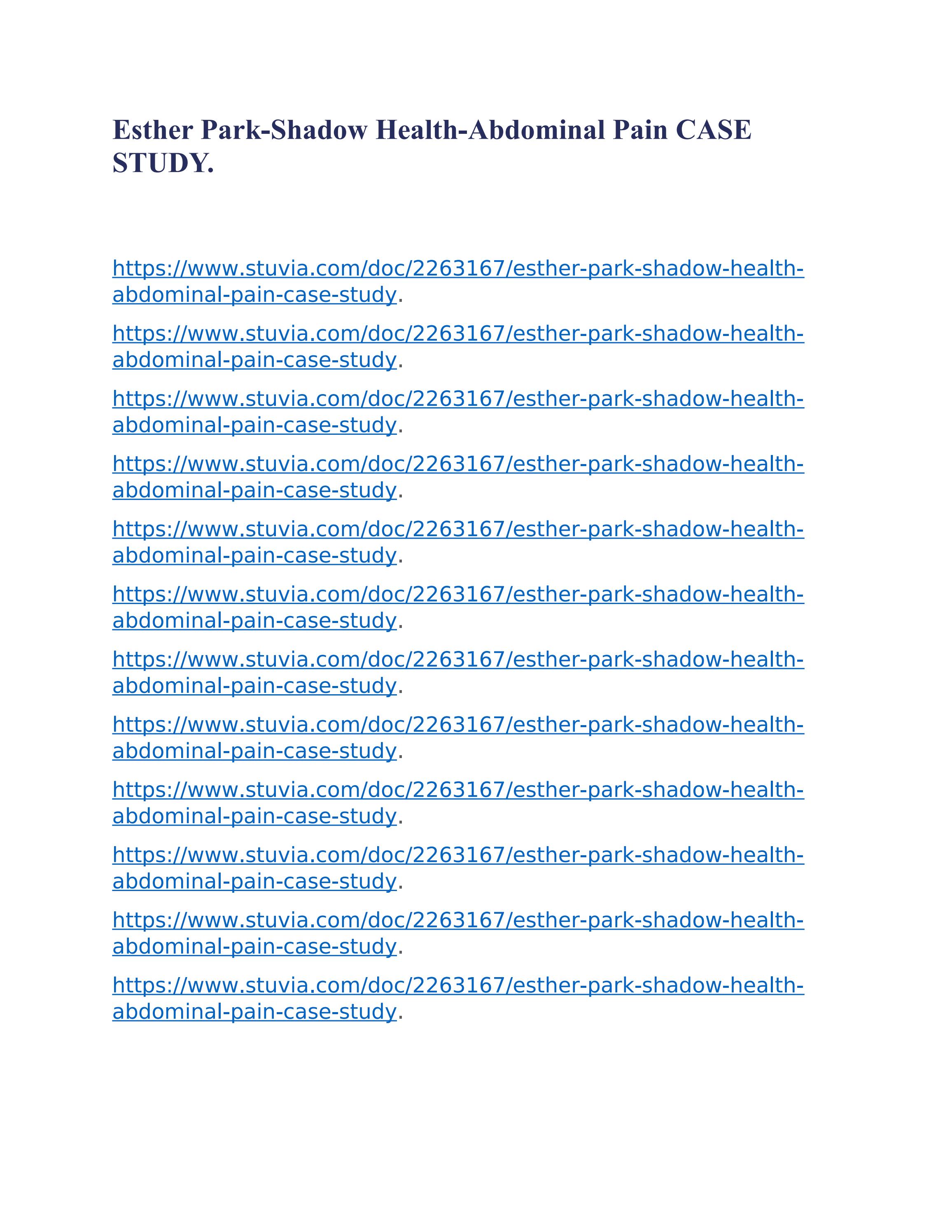 Esther Park Shadow Health - 0b9afi2