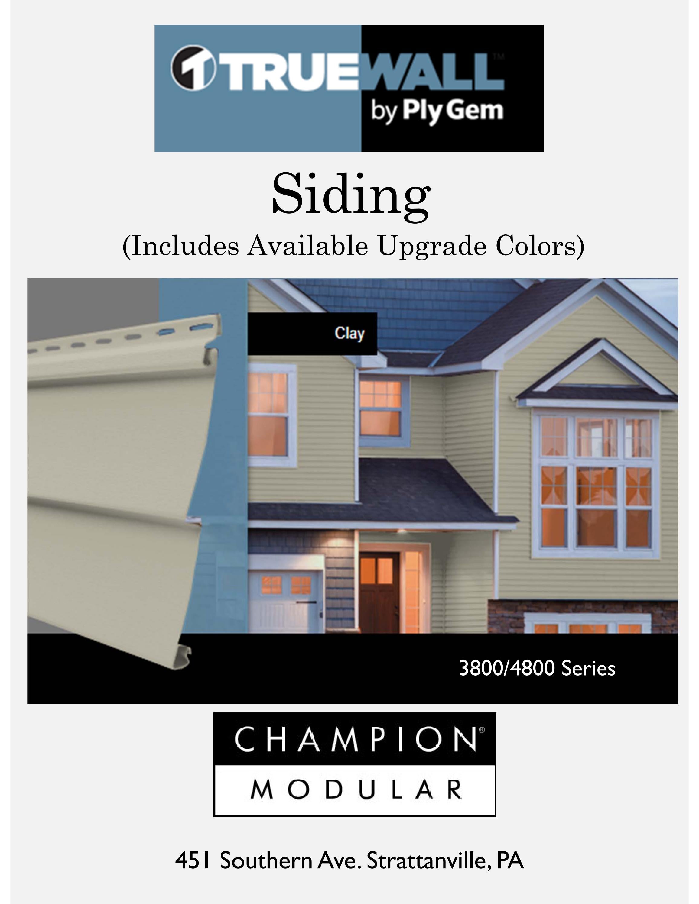 Strattanville Product Guide Truewall Siding 4400 Series by