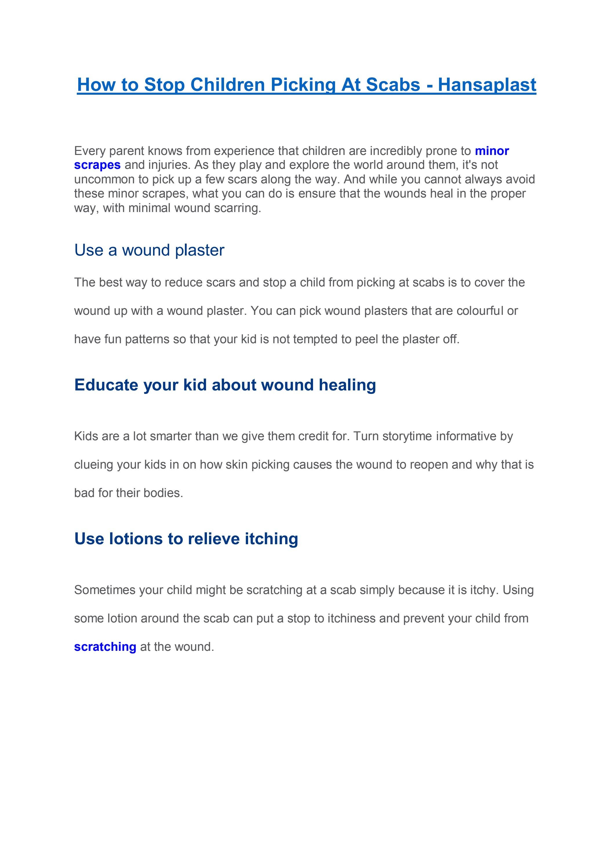 How to Stop Children Picking At Scabs Hansaplast by peeterpark Issuu