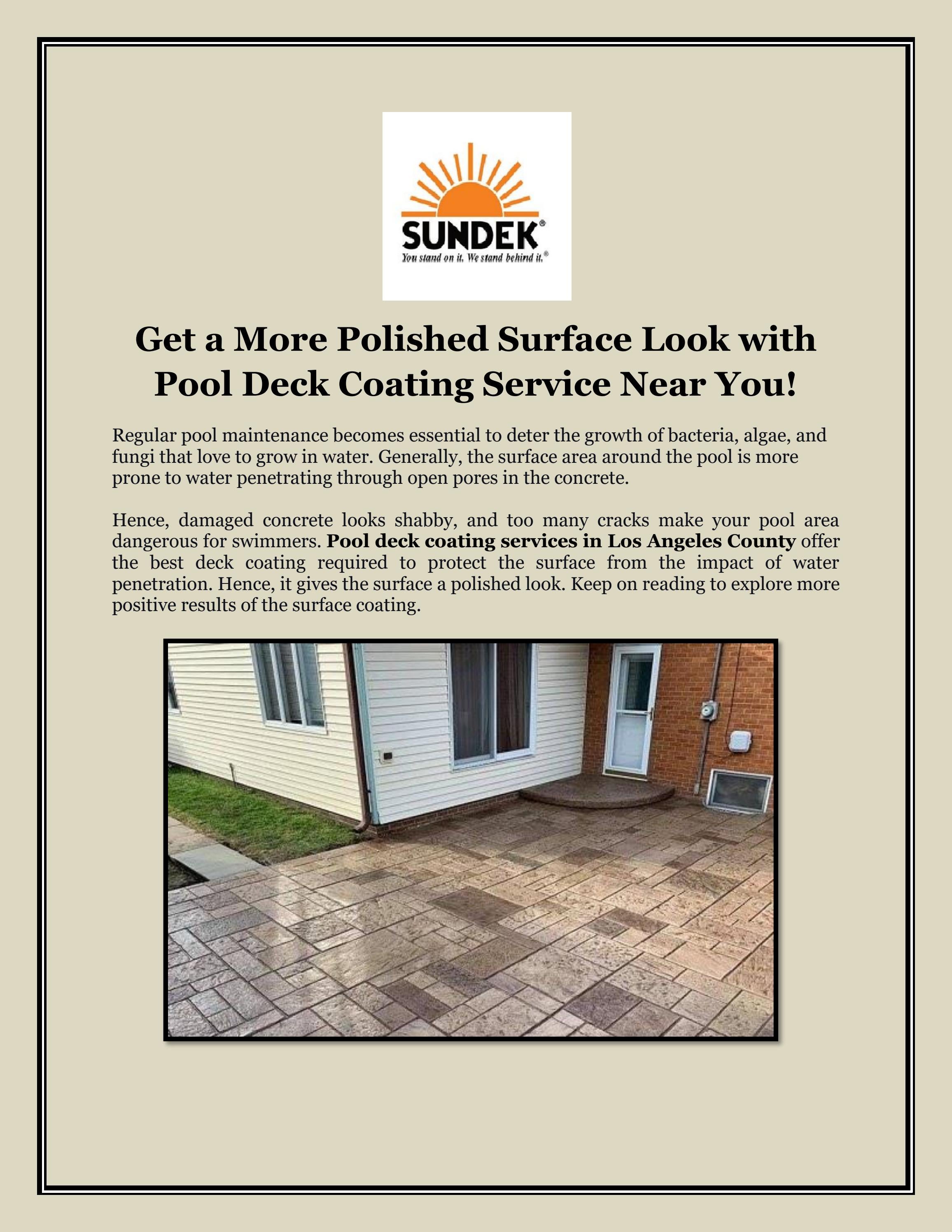 Get Excellent Pool Deck Coating Services in Los Angeles County by