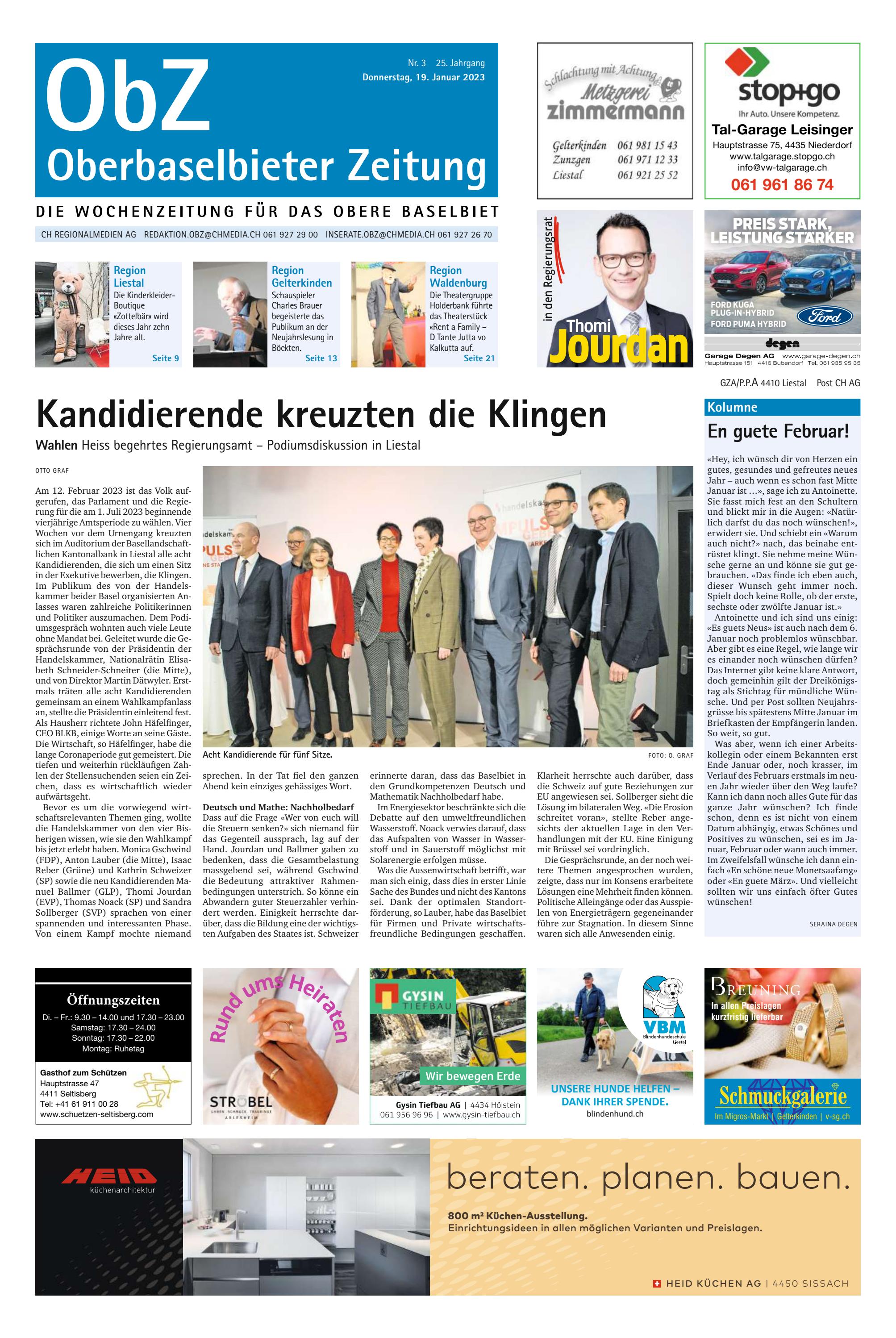 Oberbaselbieter Zeitung vom 19. Januar 2023 by AZ-Anzeiger - Issuu