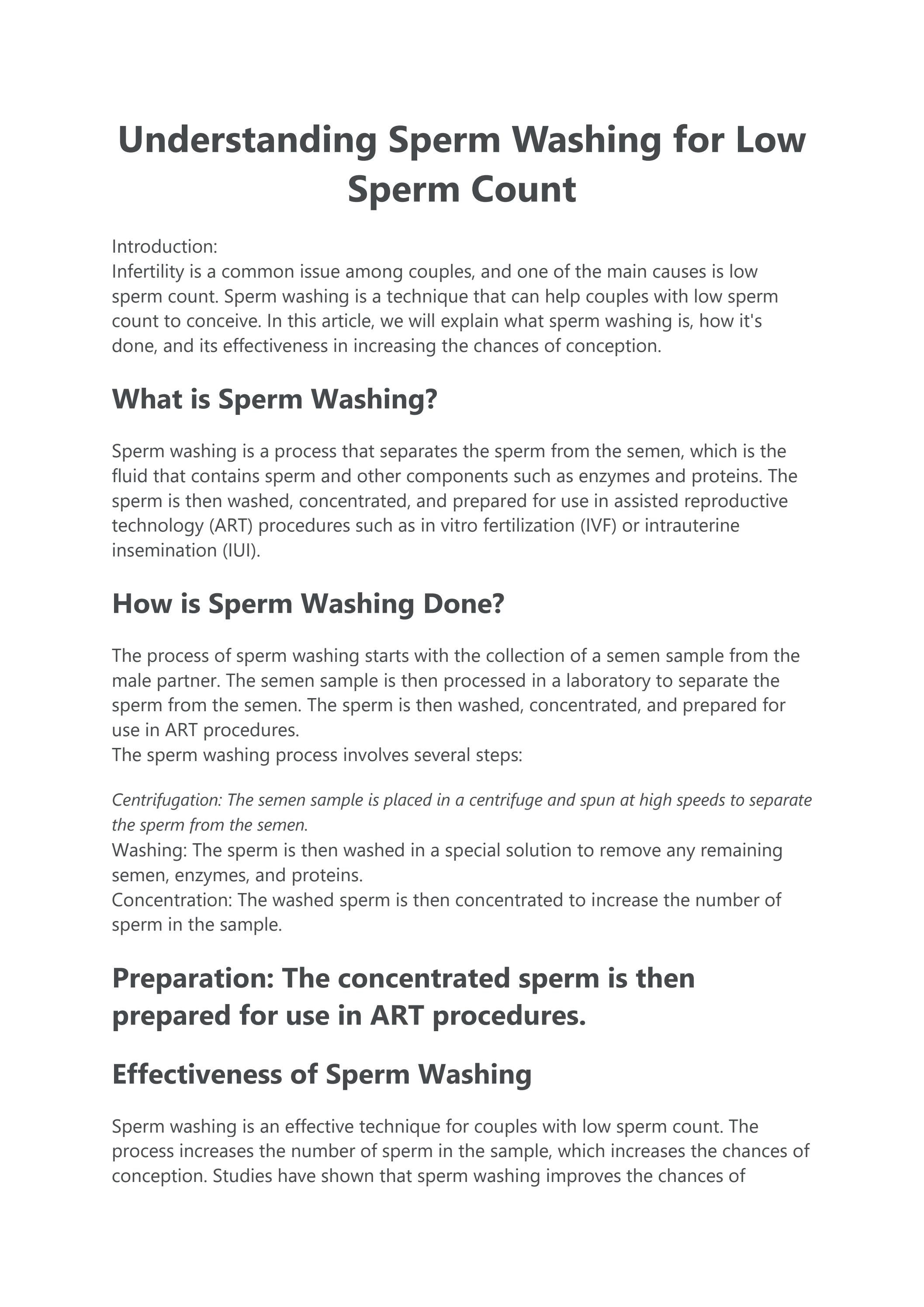"Understanding Sperm Washing for Low Sperm Count " by Andro Wash Issuu