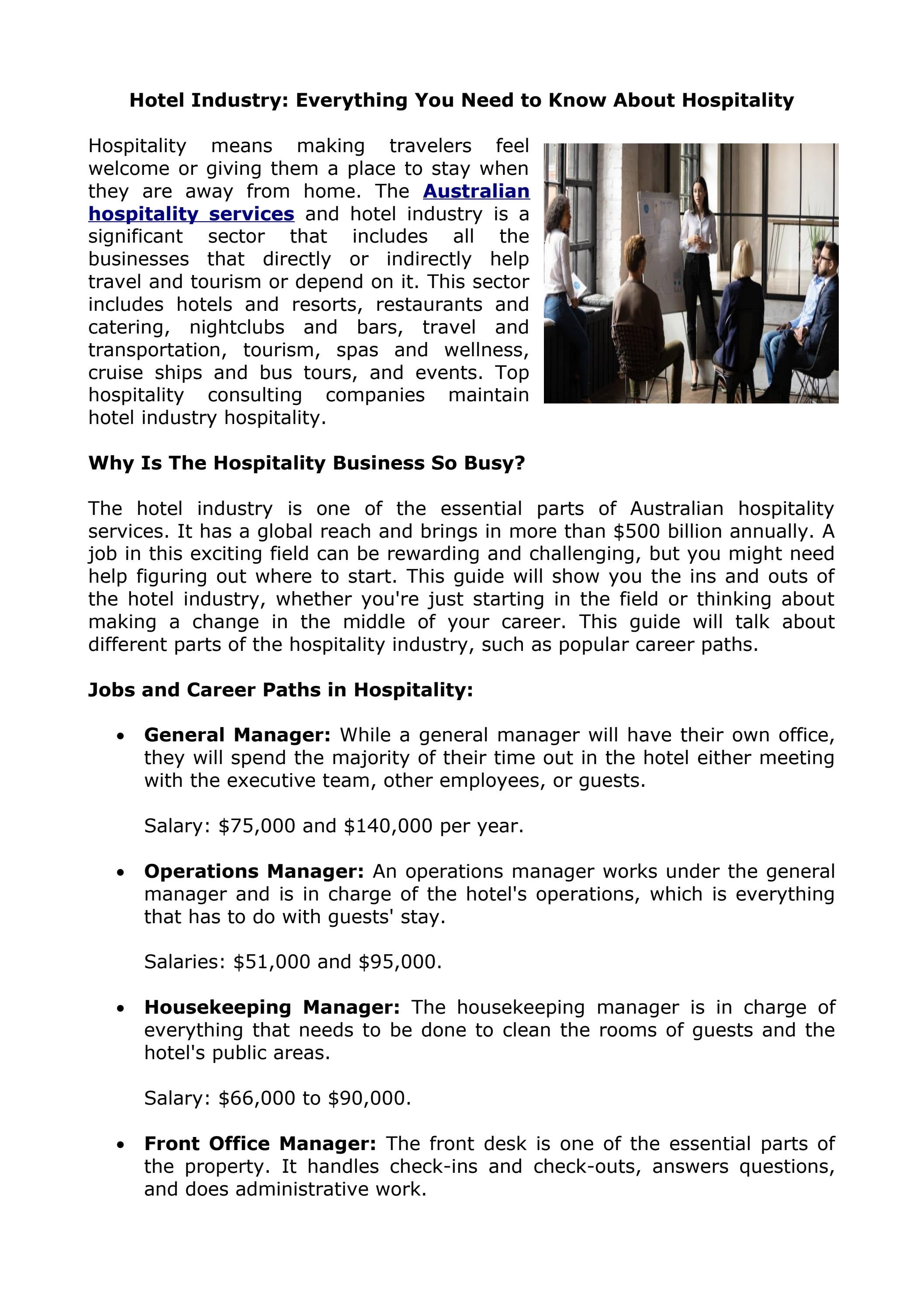 Hotel Industry: Everything You Need to Know About Hospitality by THSA AU -  Issuu