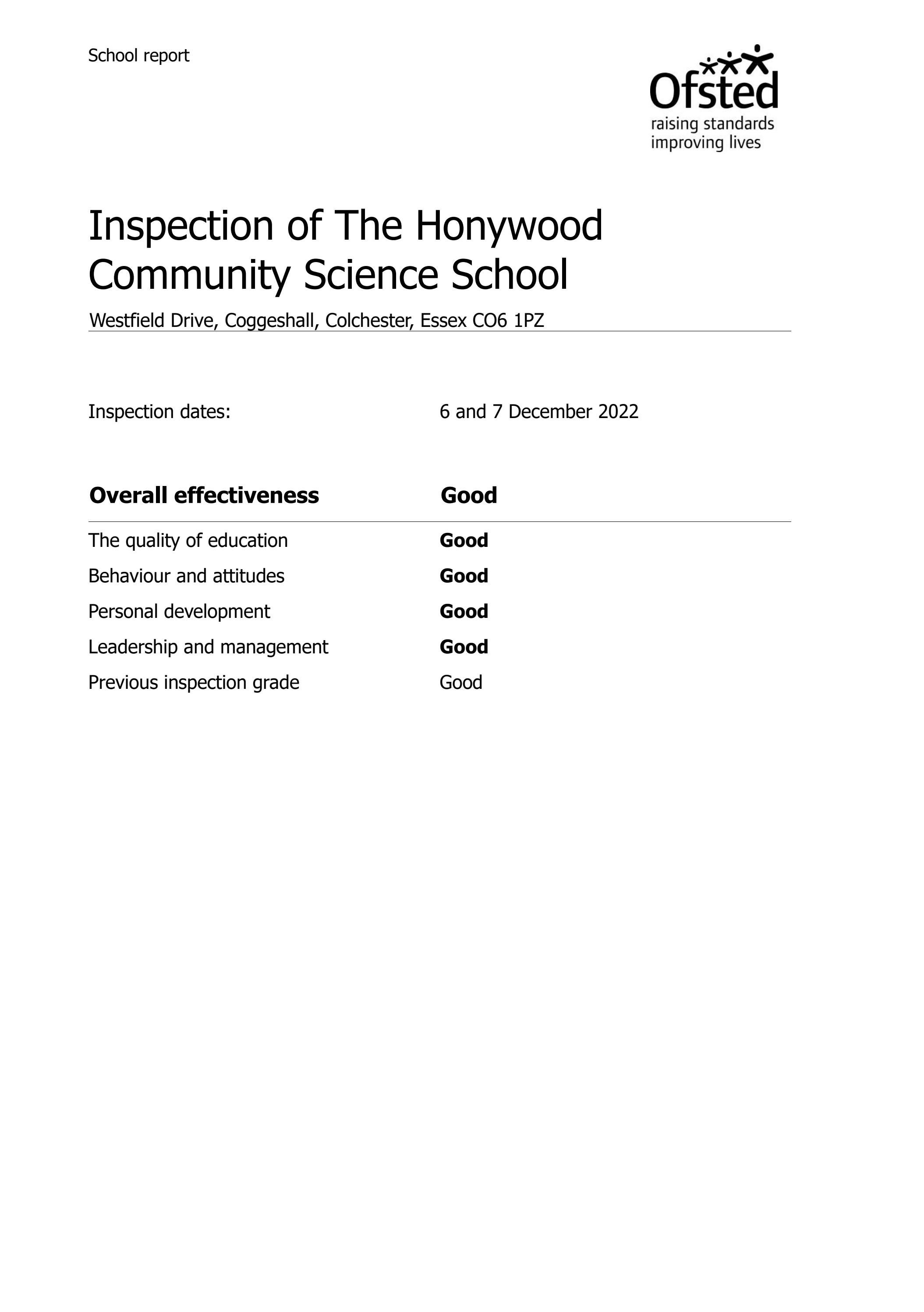 Honywood School Ofsted Report by Honywood School Issuu