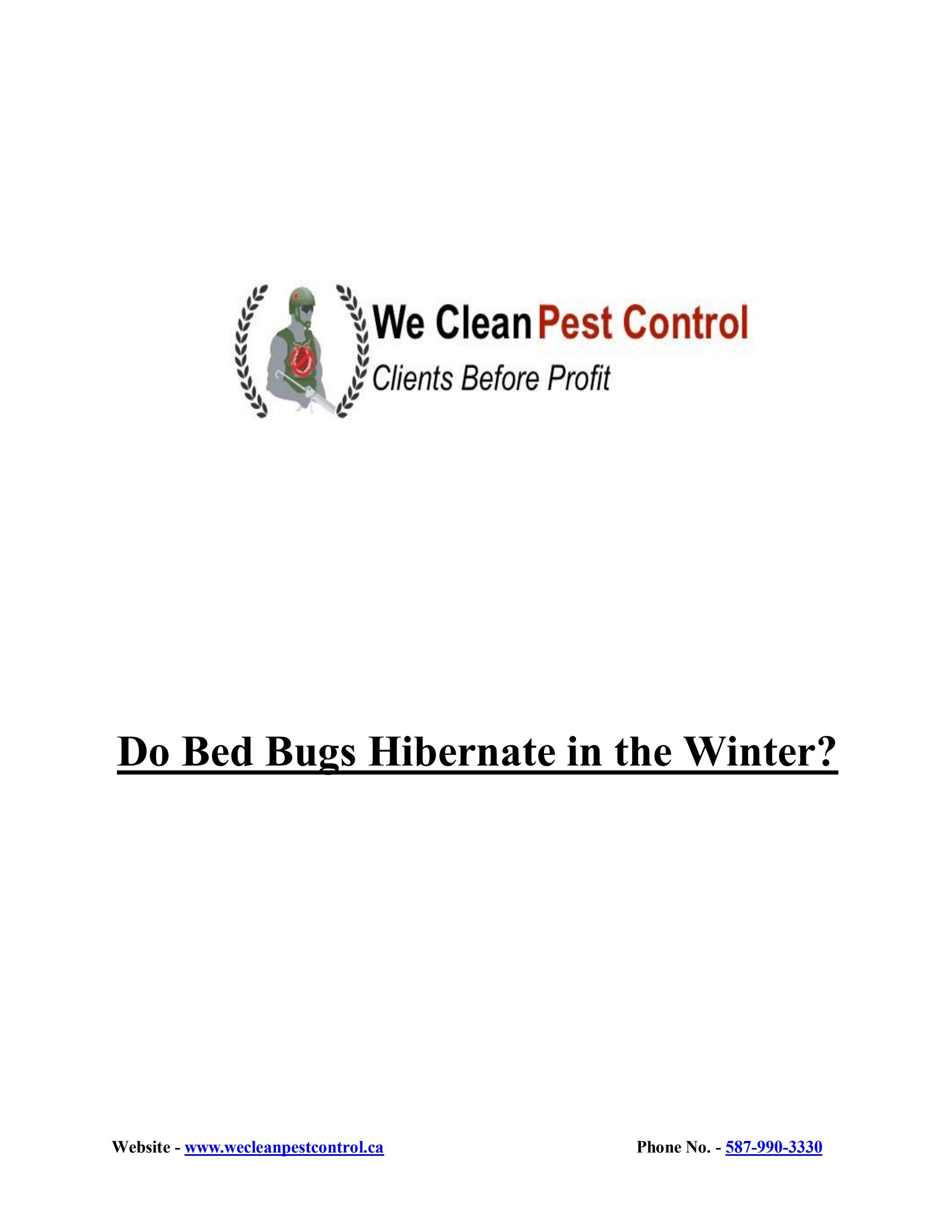 Do Bed Bugs Hibernate in the Winter? by We Clean Pest Control Issuu
