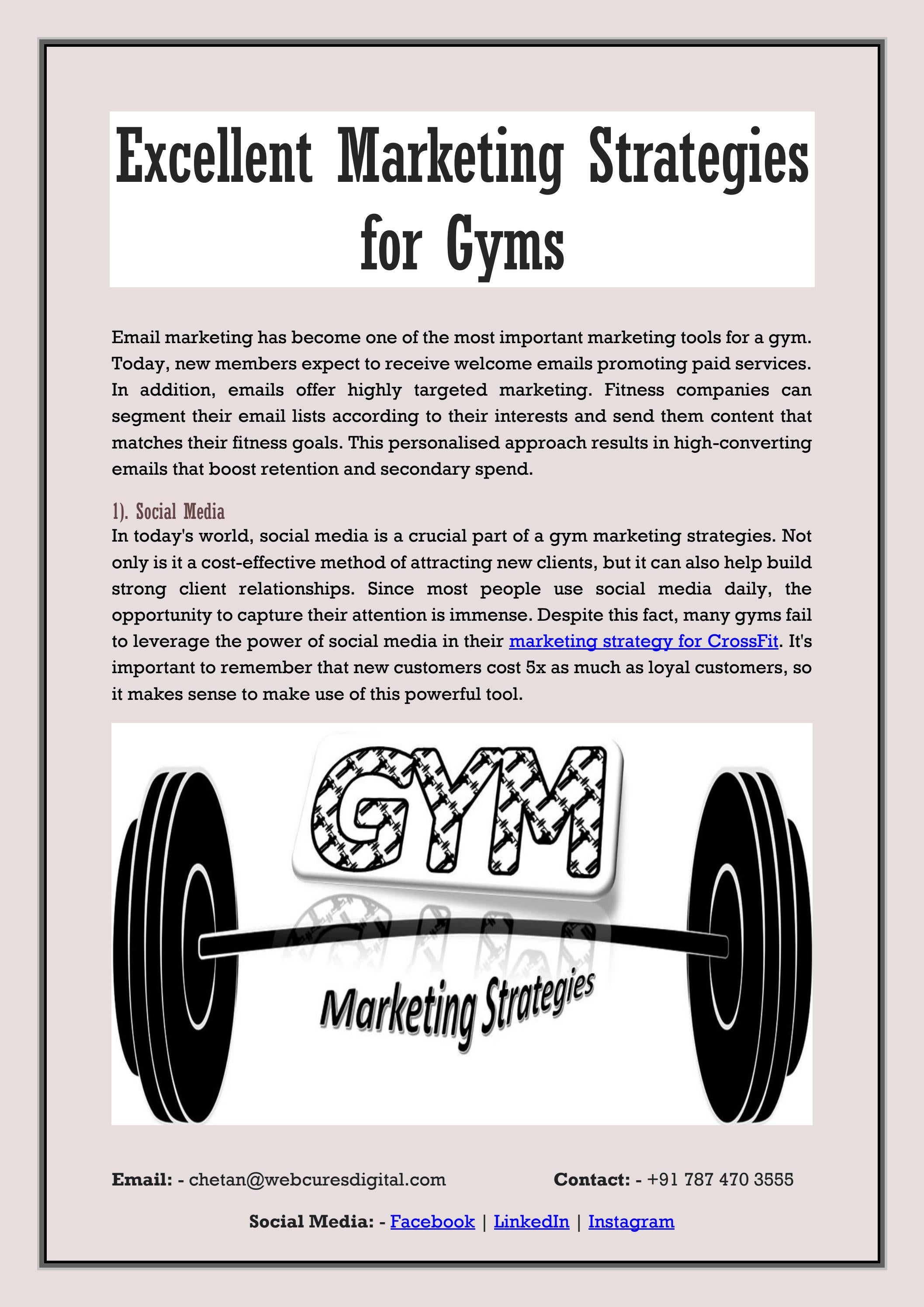 Excellent Marketing Strategies for Gyms by SunSeeker Studios Issuu