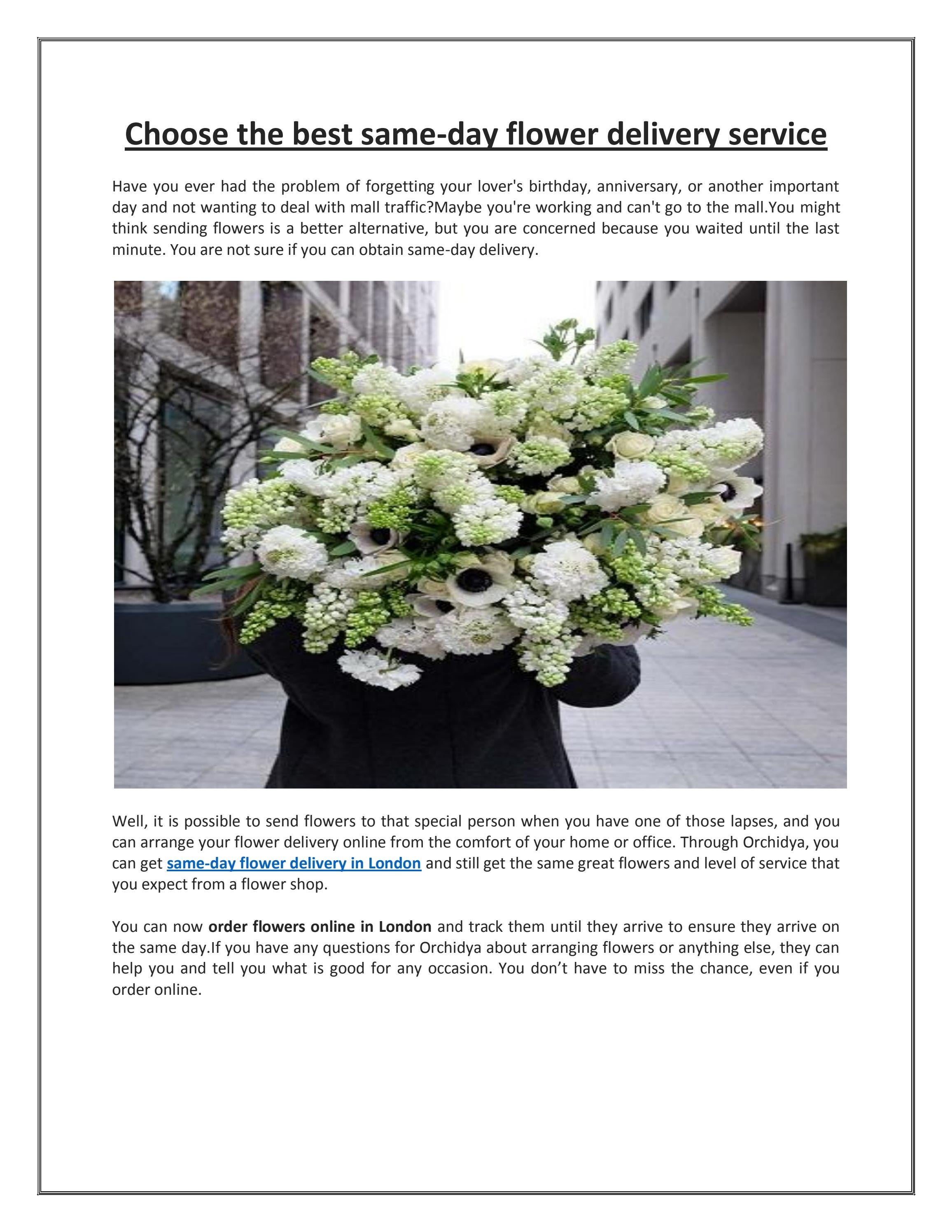Choose the best sameday flower delivery service by Alison Amelia Issuu
