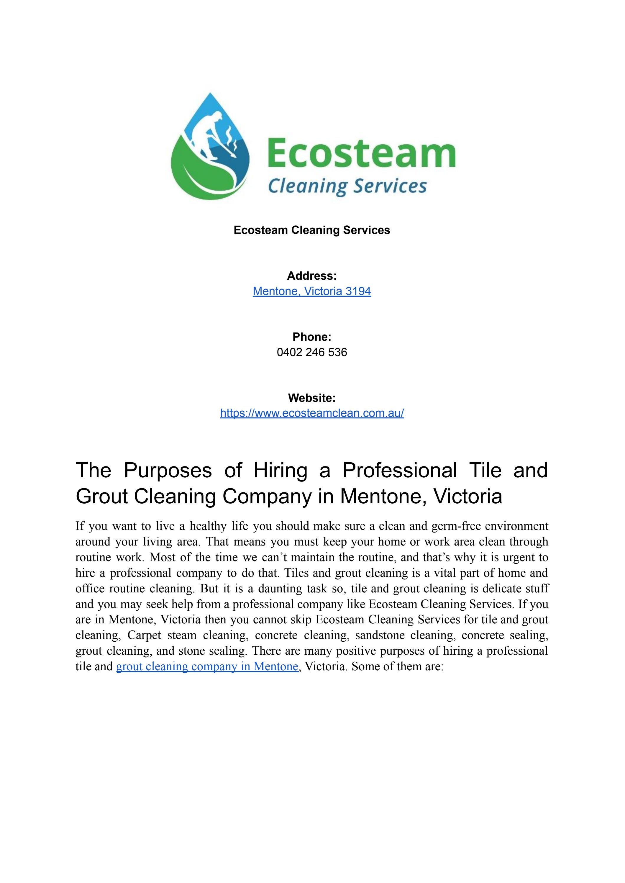Grout Cleaning by Ecosteam Cleaning Services Issuu