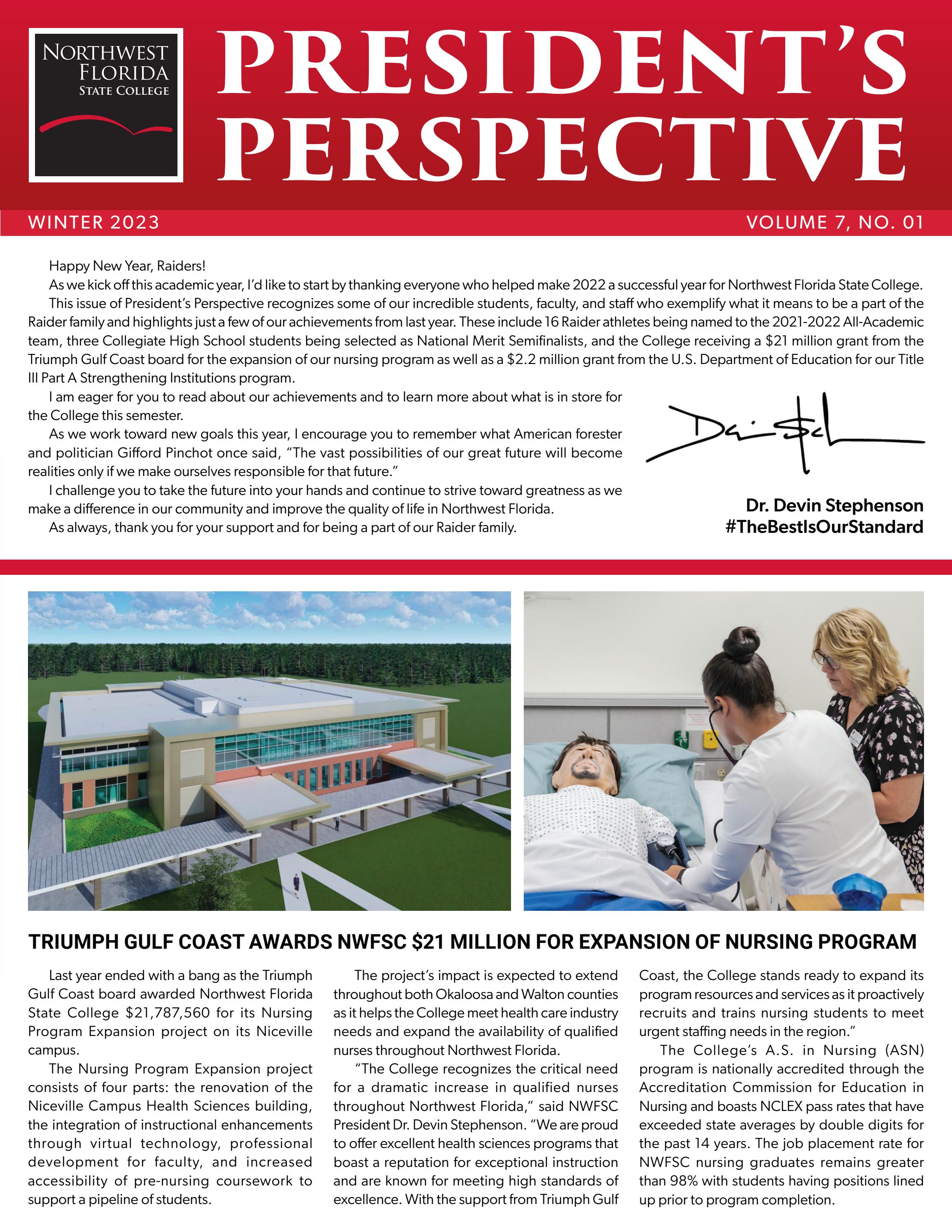 Winter 2023 President's Perspective by NWFSCstratcomm - Issuu