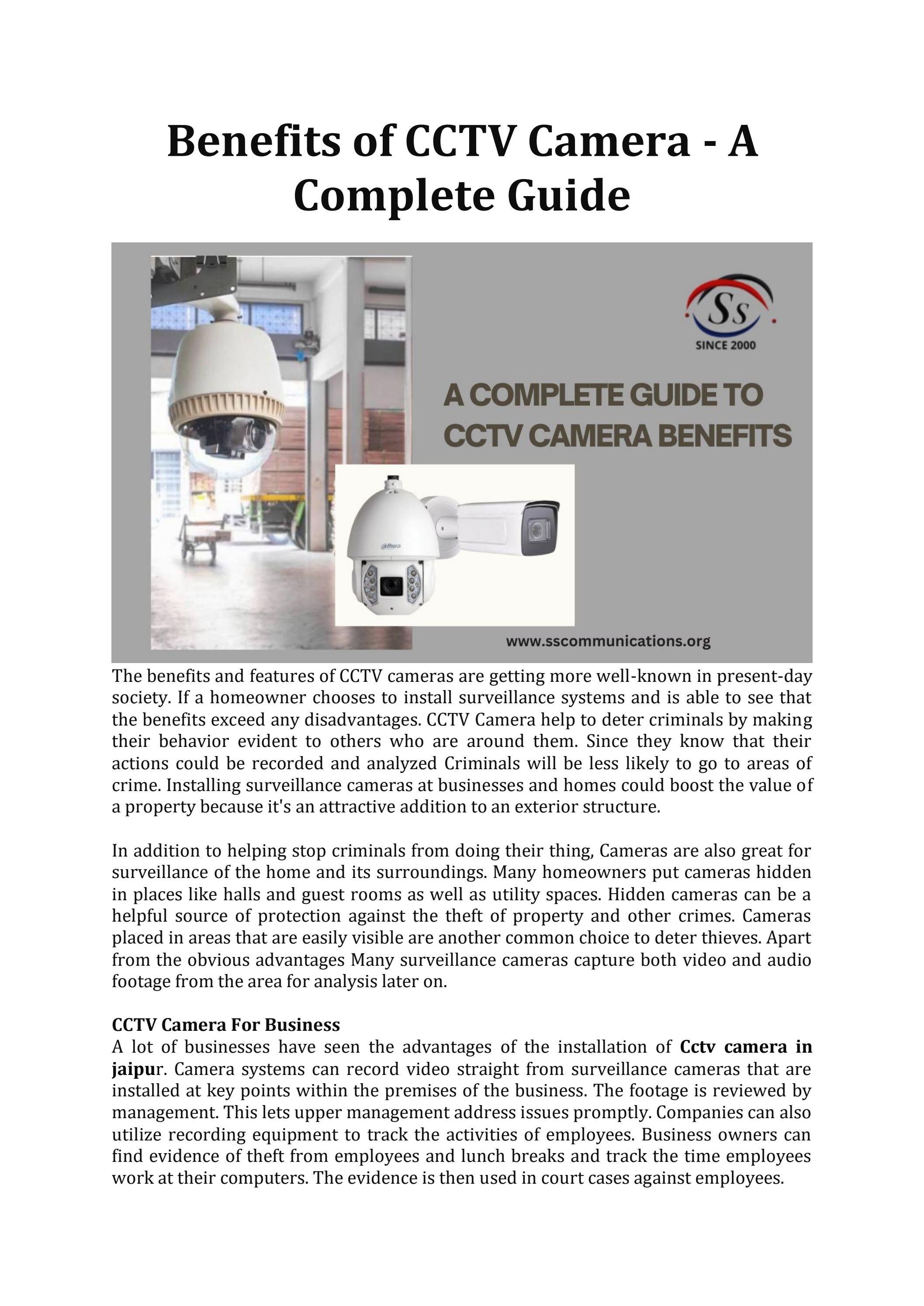 Benefits of CCTV Camera A Complete Guide by Issuu
