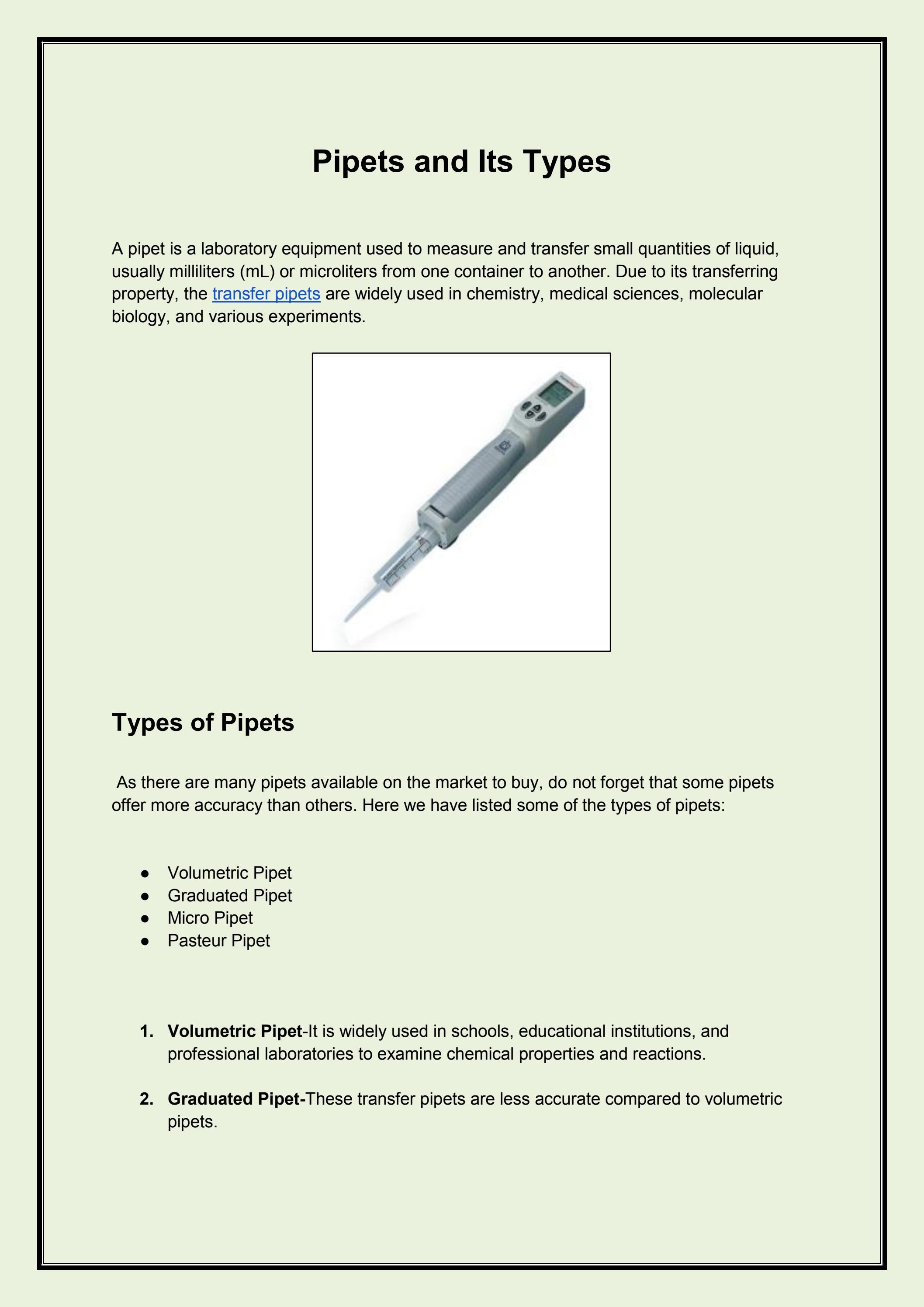 Introduction of Transfer Pipets by jadescientific Issuu