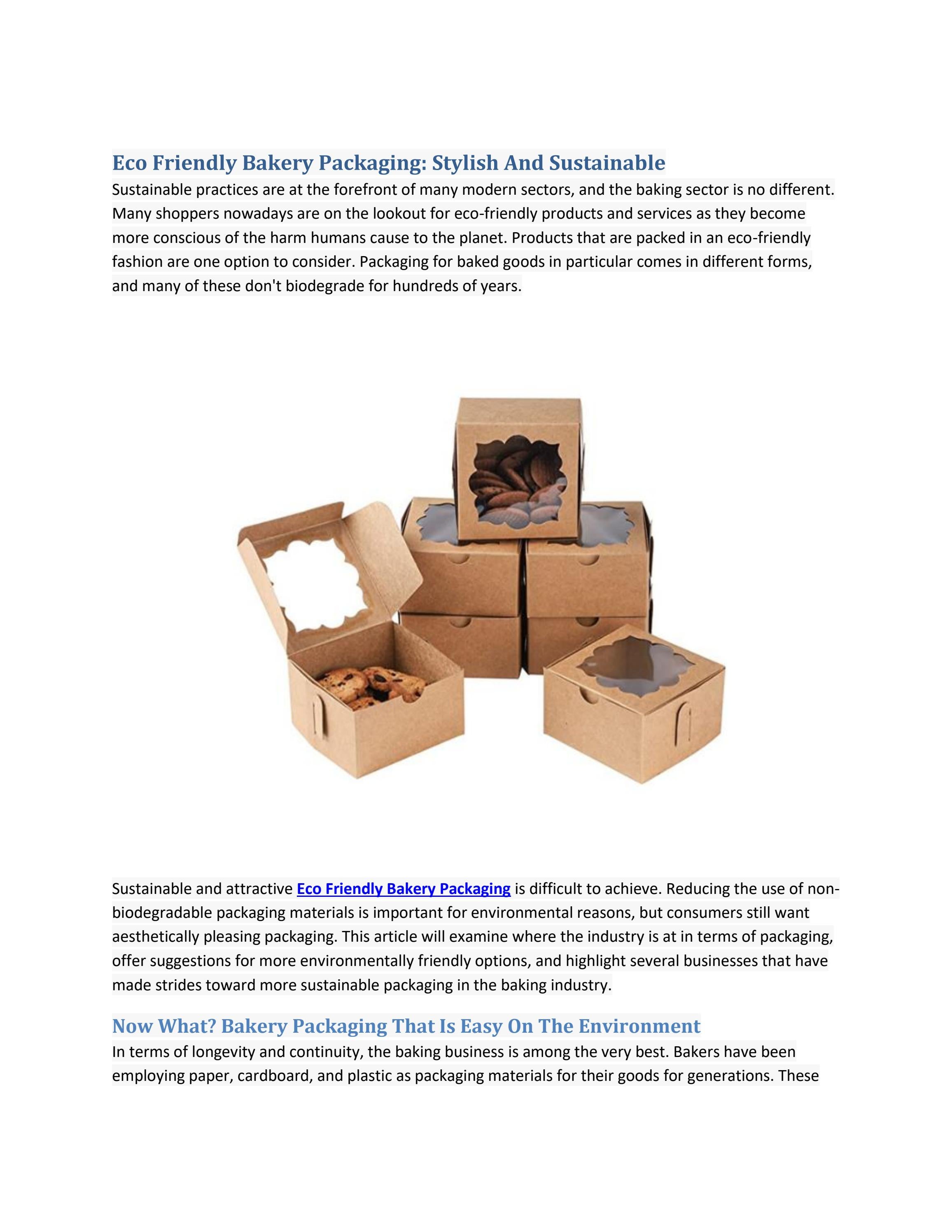 Eco Friendly Bakery Packaging Stylish And Sustainable By Jassica Jone 