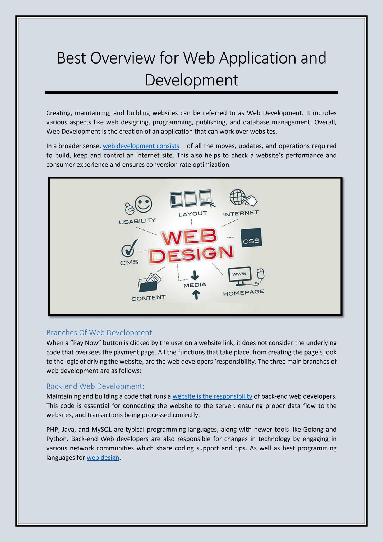 Program Overview Web Image Best Overview for Web Application and Development by Cornerstone ...