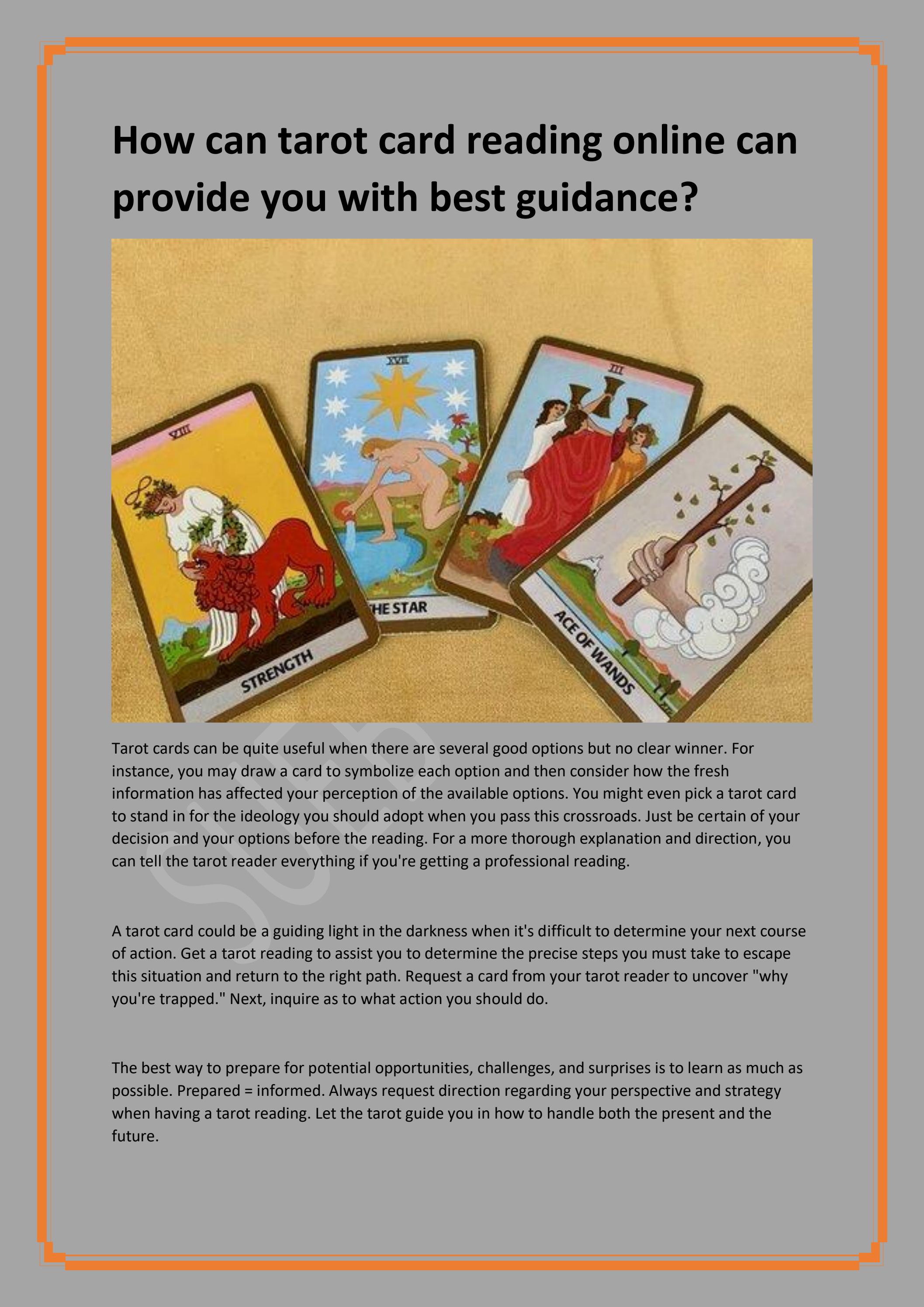 How can tarot card reading online can provide you with best guidance