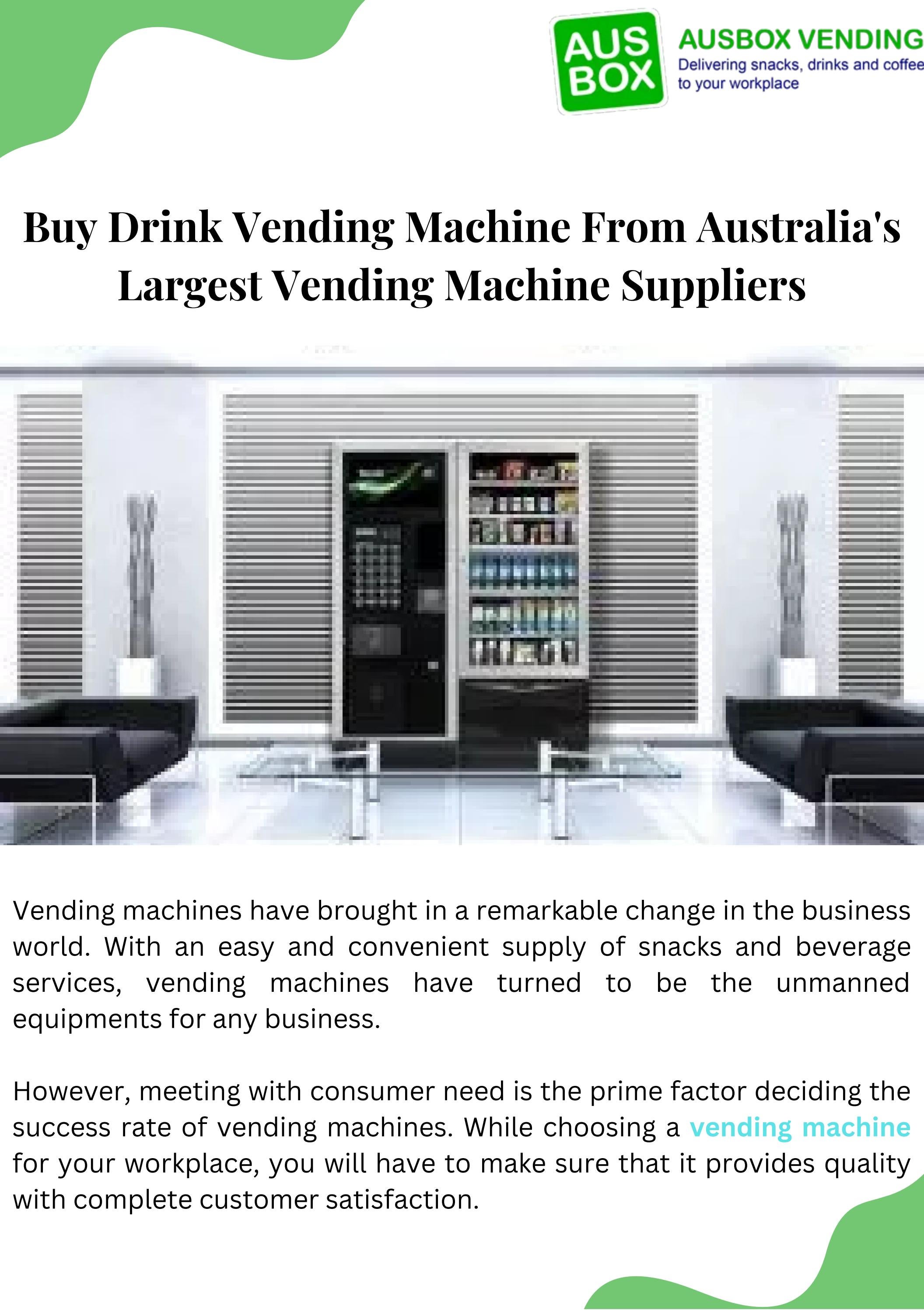 Buy Drink Vending Machine From Australia's Largest Vending Machine