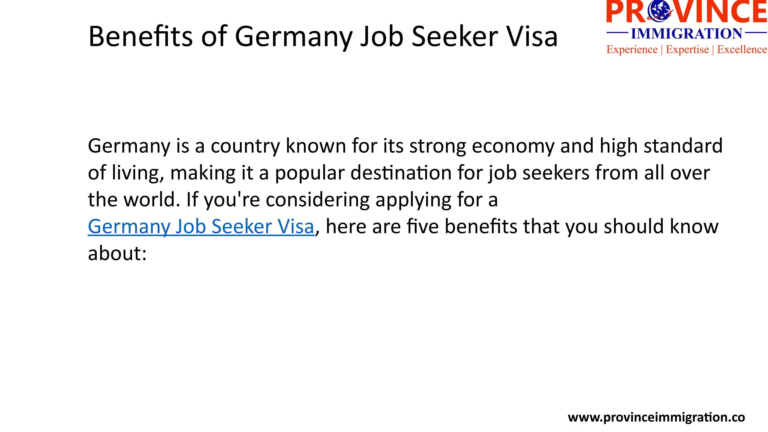 Benefits of Germany Job Seeker Visa by Province Immigration Issuu
