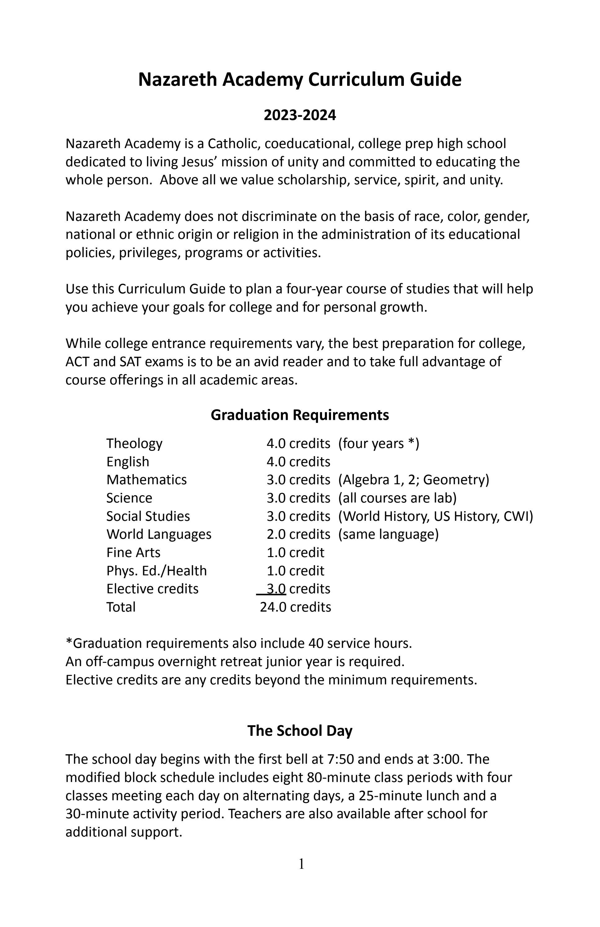 Nazareth Academy Curriculum Guide by Nazareth Academy Issuu