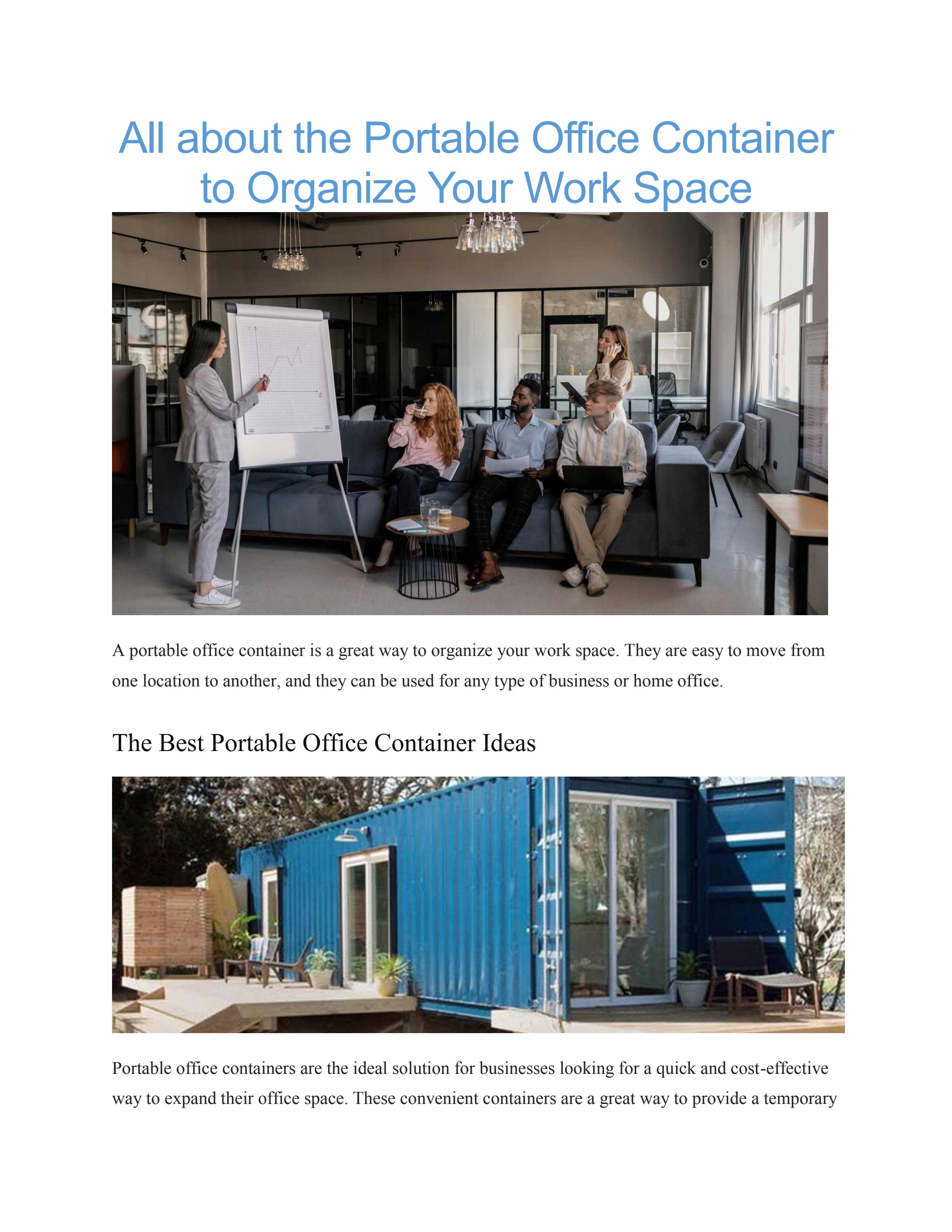 Portable office containers by Cassone Leasing Inc. Issuu