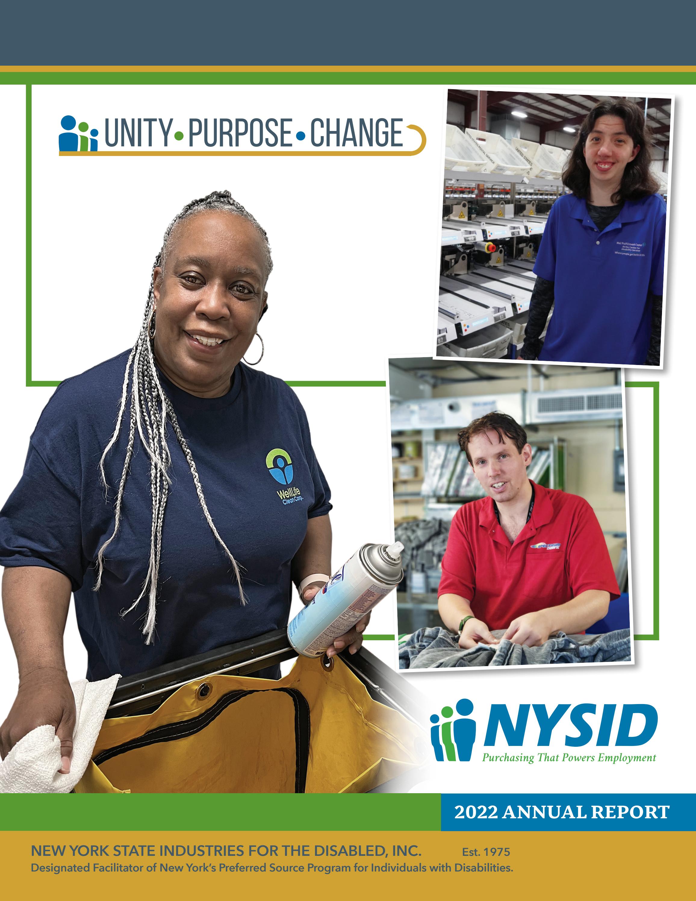 2022 NYSID Annual Report Unity, Purpose, Change by nysidcreatesjobs
