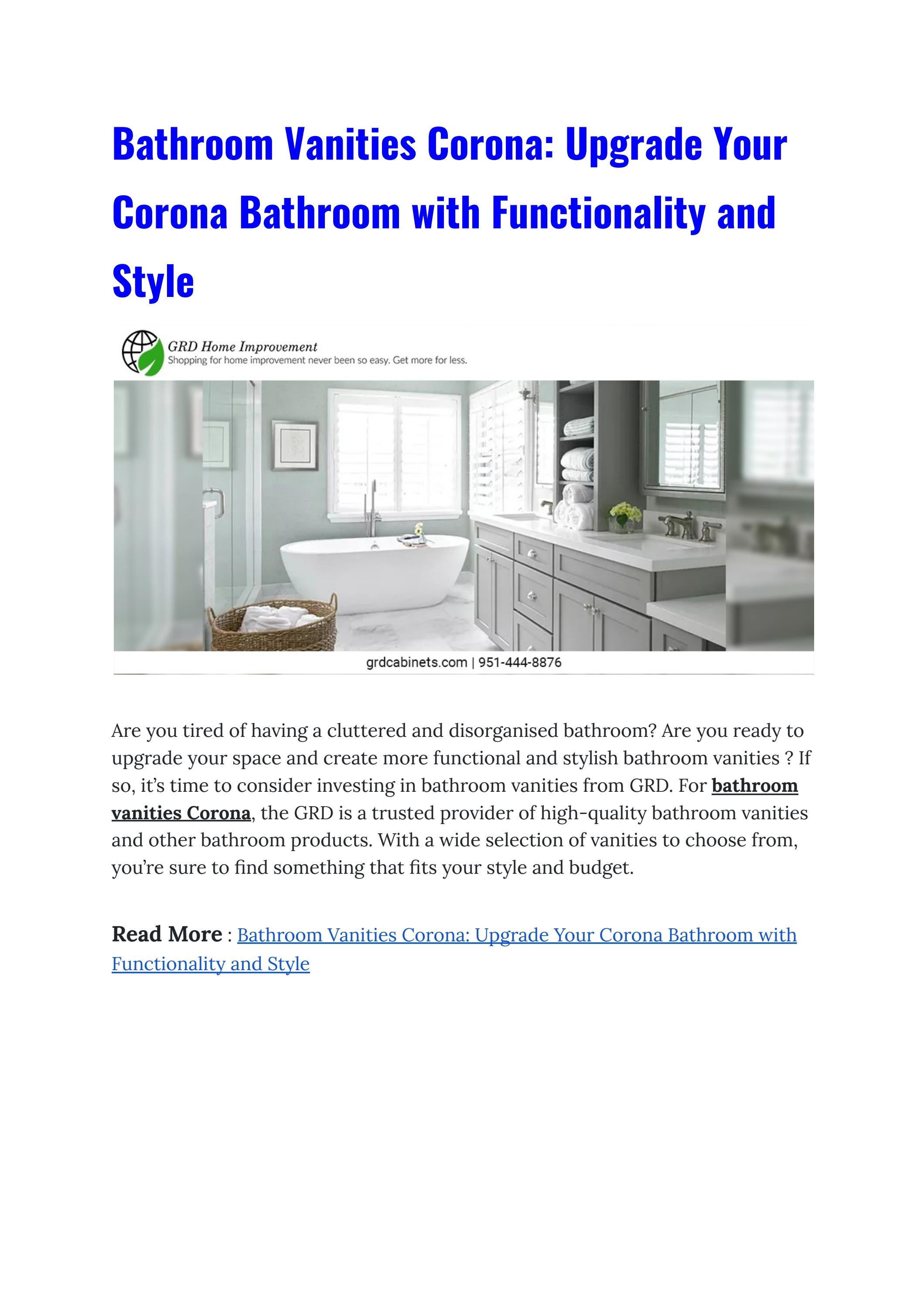 Bathroom Vanities Corona Upgrade Your Corona Bathroom with