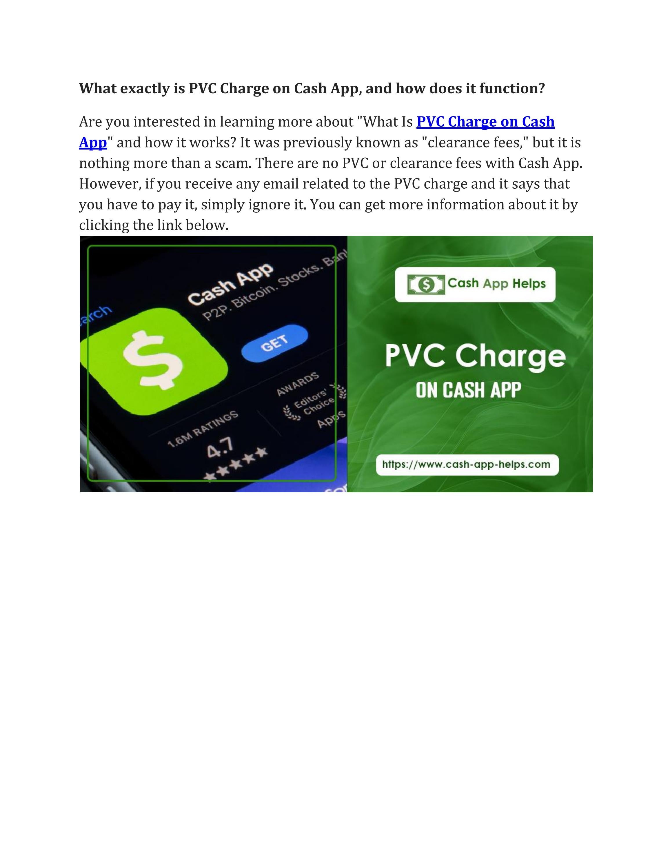 What exactly is PVC Charge on Cash App, and how does it function? by