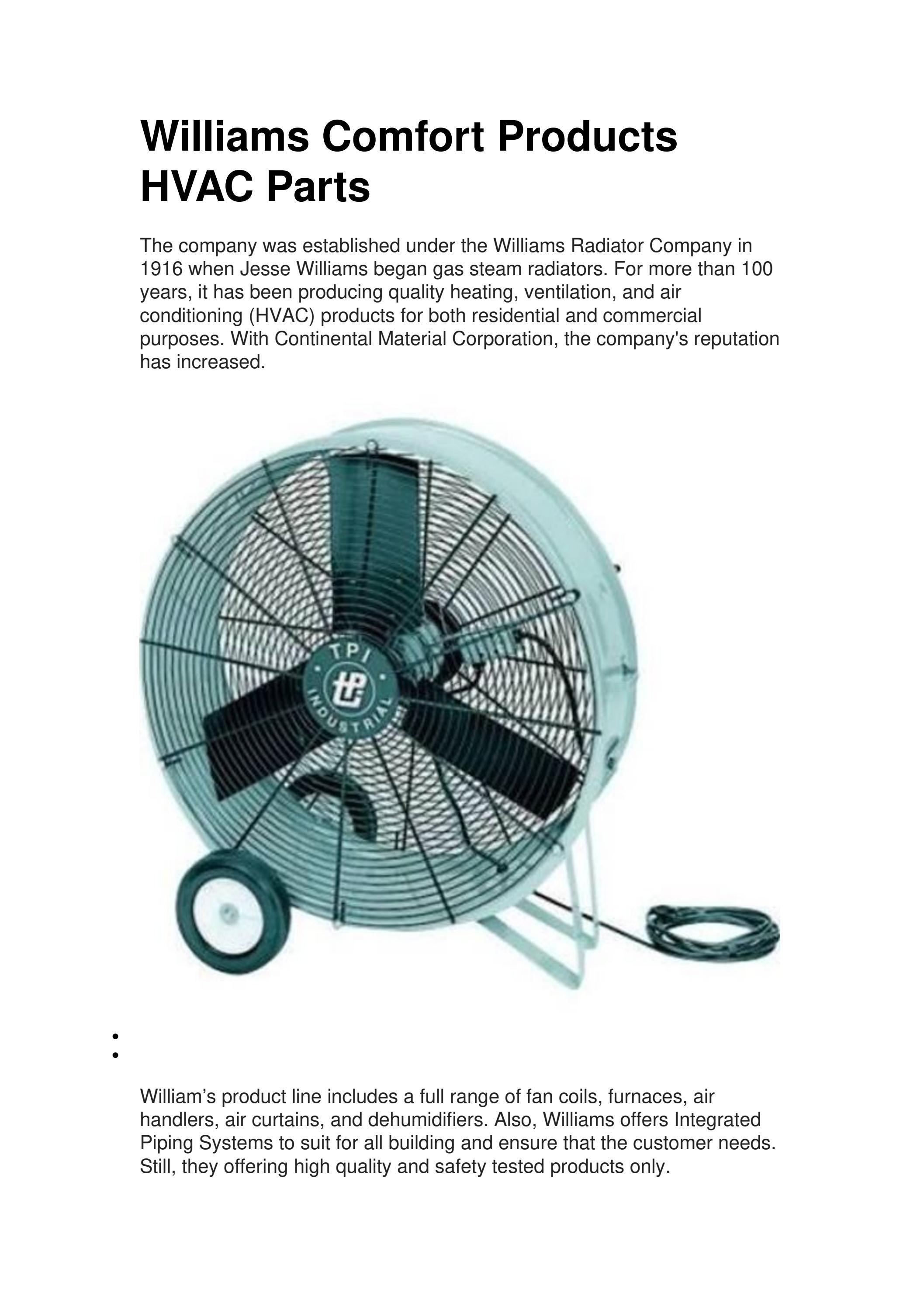 Williams comfort products by rock smith - Issuu