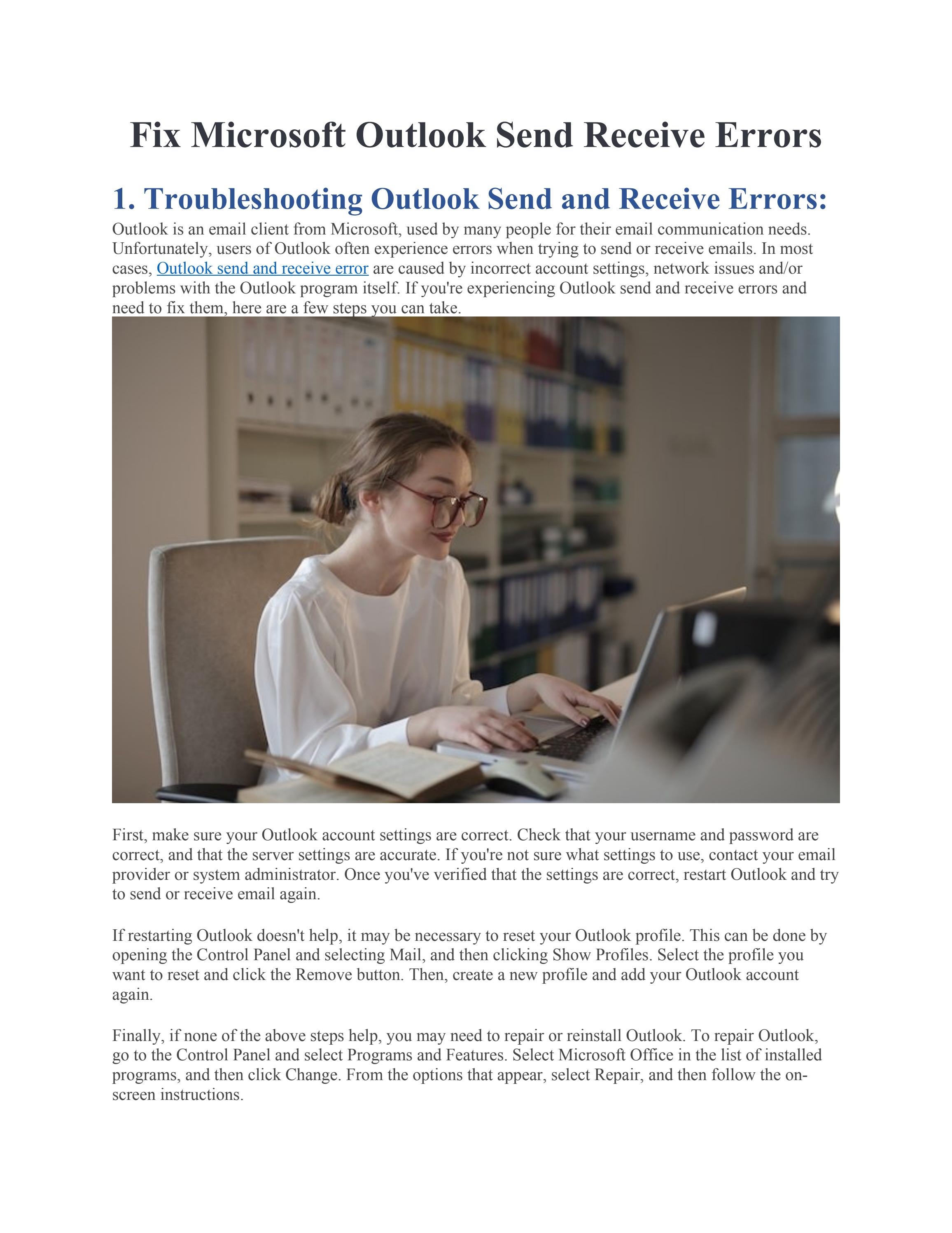 Fix Microsoft Outlook Send Receive Errors by outlookhelp - Issuu