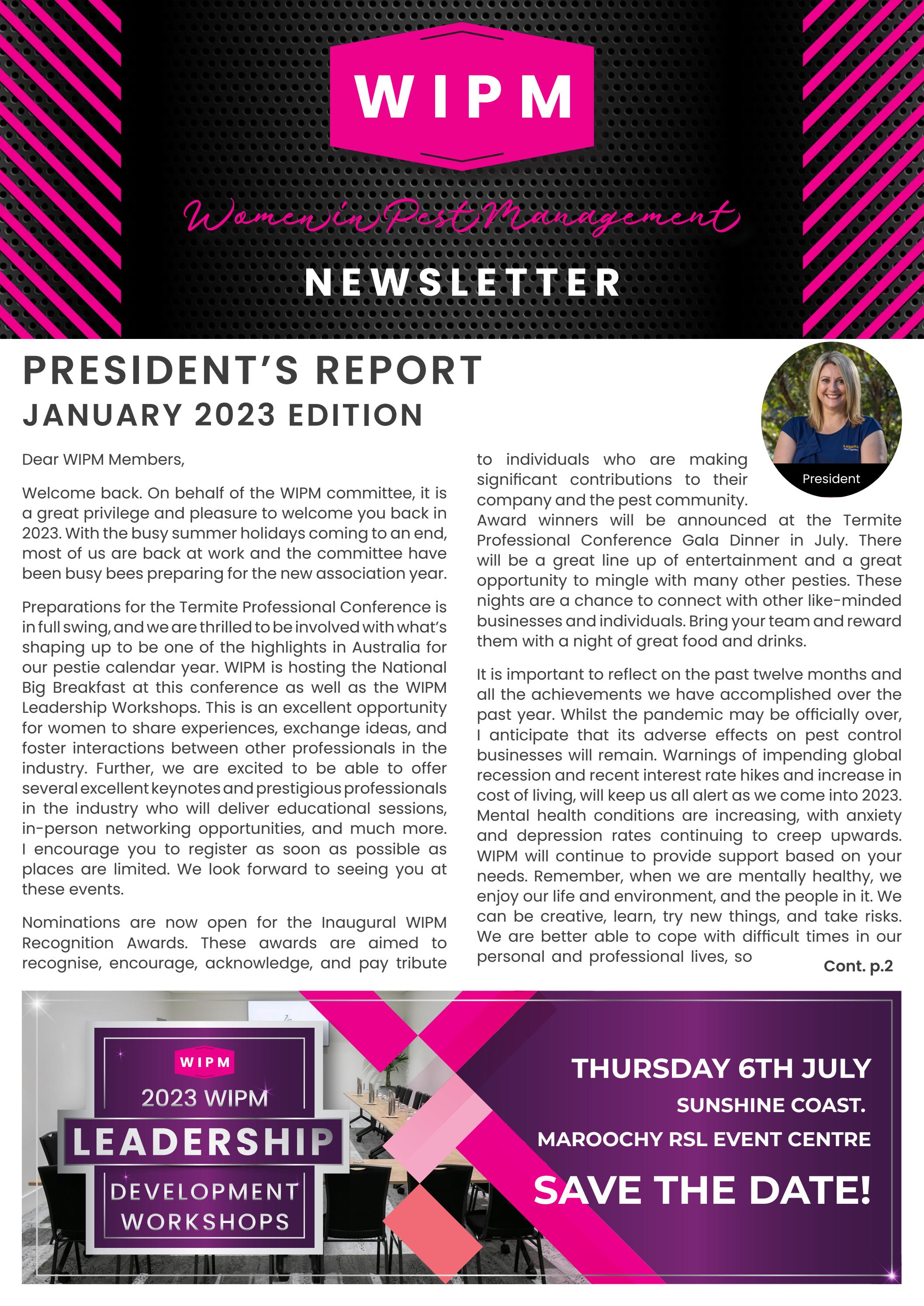 Women In Pest Management (WIPM) January 2023 Newsletter by Women in ...