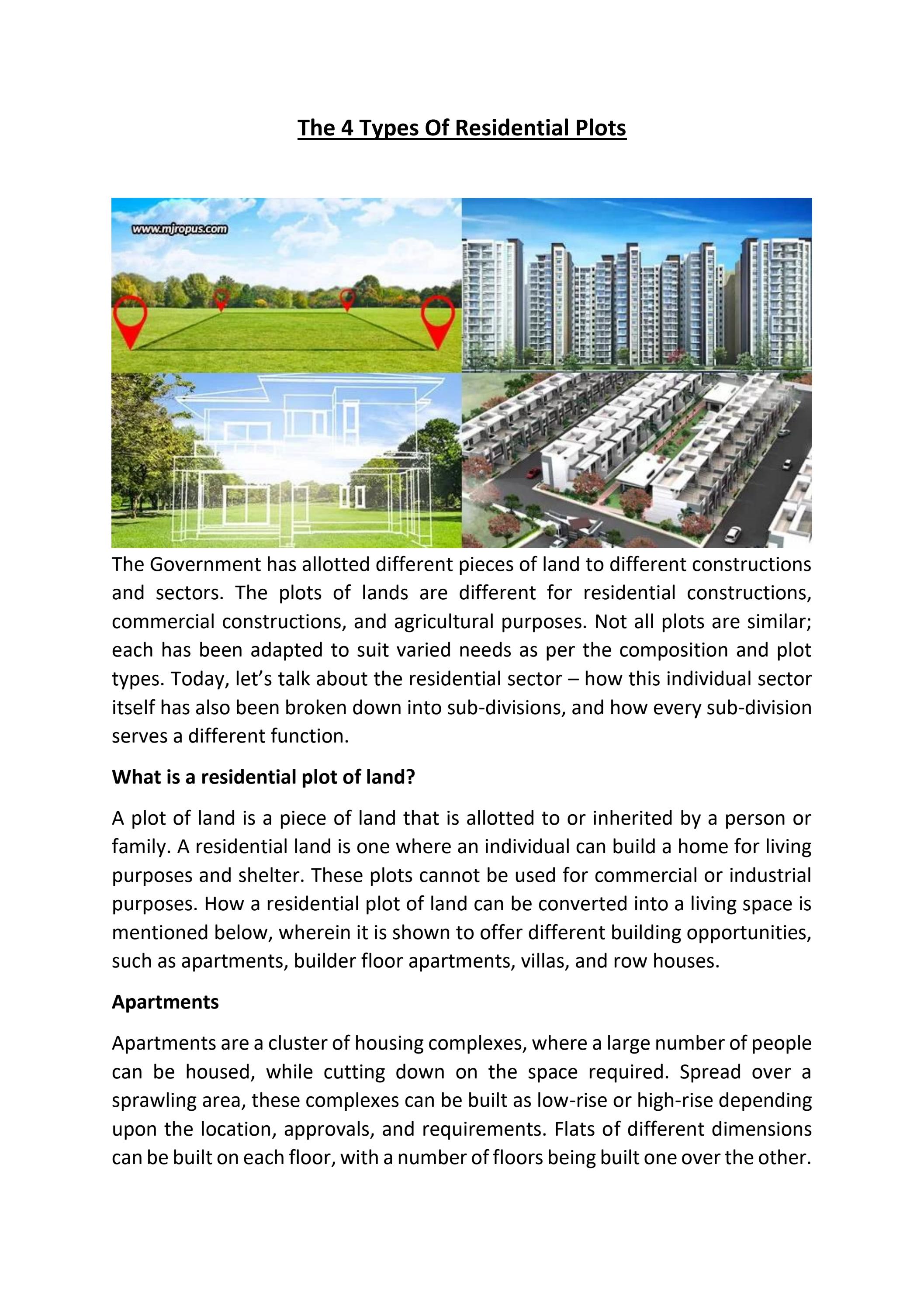 The 4 Types Of Residential Plots by mjropus Issuu
