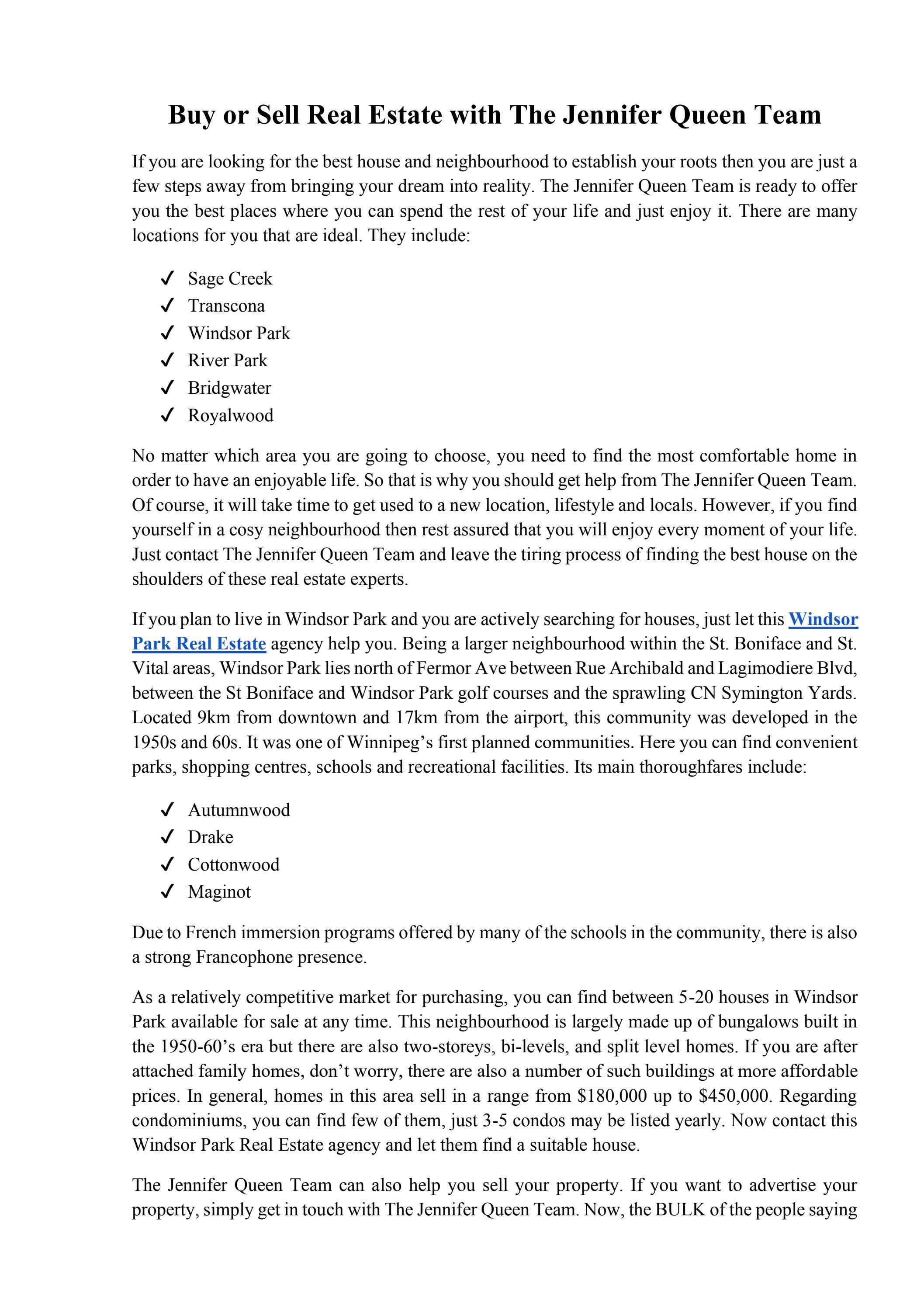 Buy or Sell Real Estate with The Jennifer Queen Team by The Jennifer