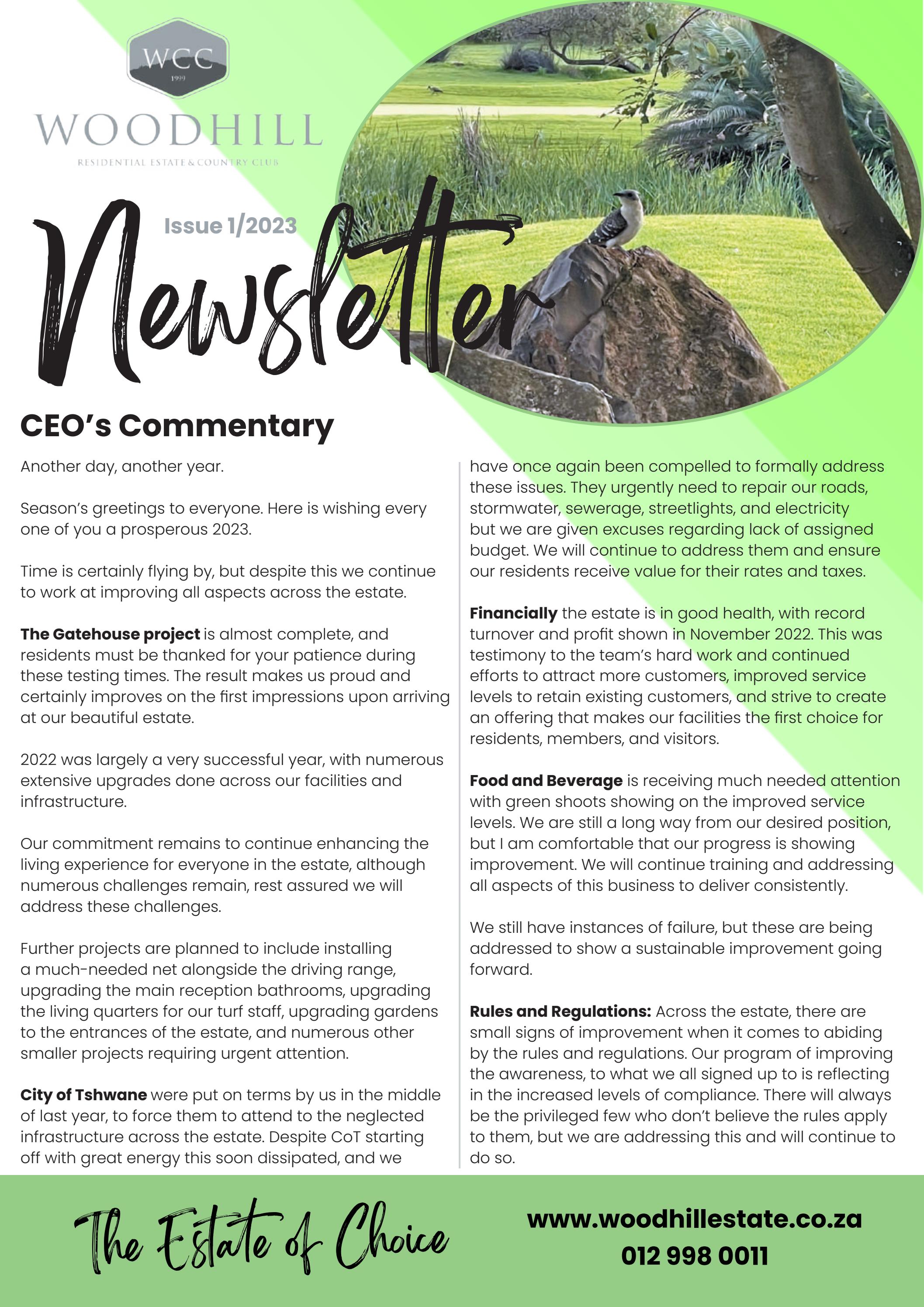 Woodhill Newsletter Issue 1/2023 by SJames Issuu