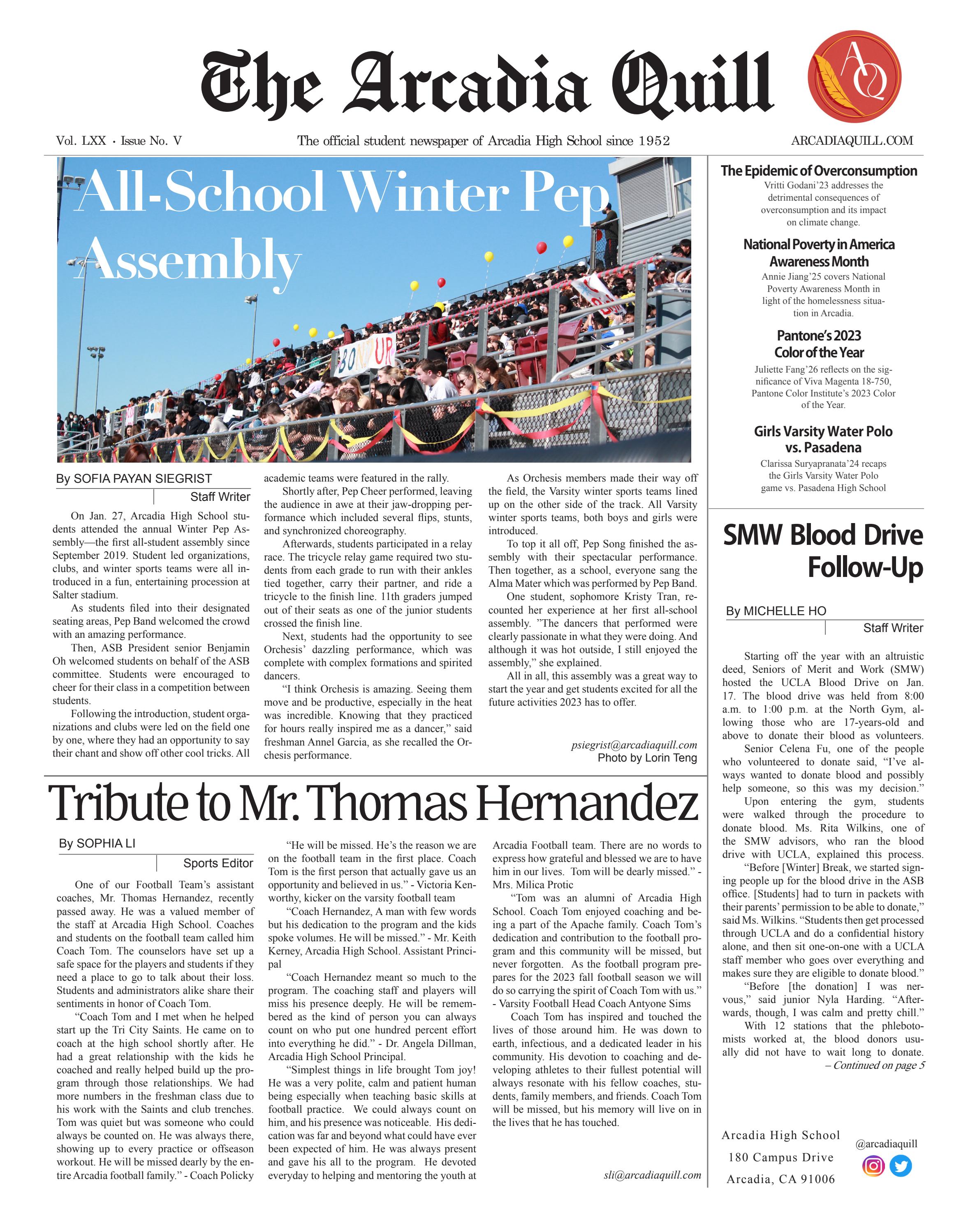 January 2023 by The Arcadia Quill Issuu