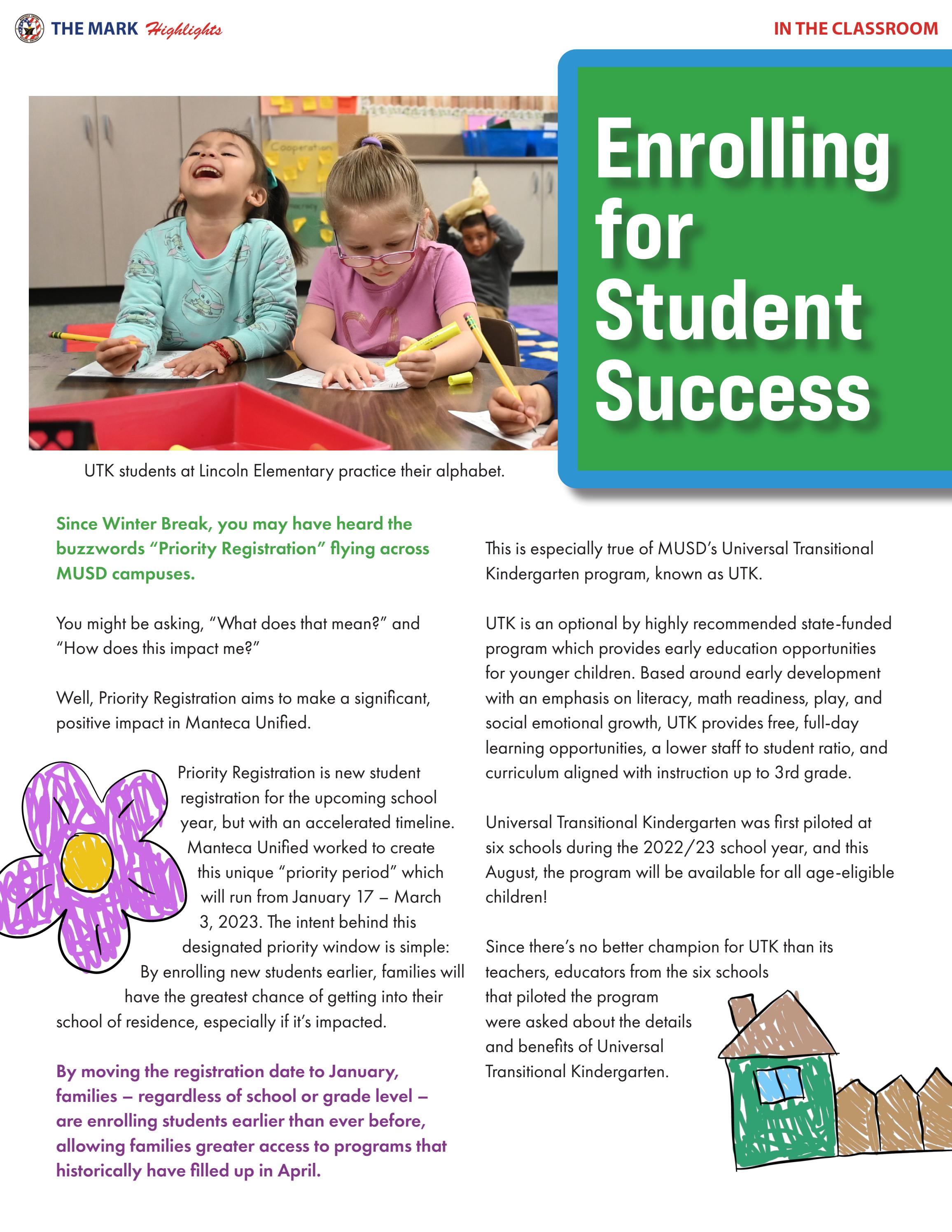 Enrolling for Student Success by Manteca Unified School District Issuu