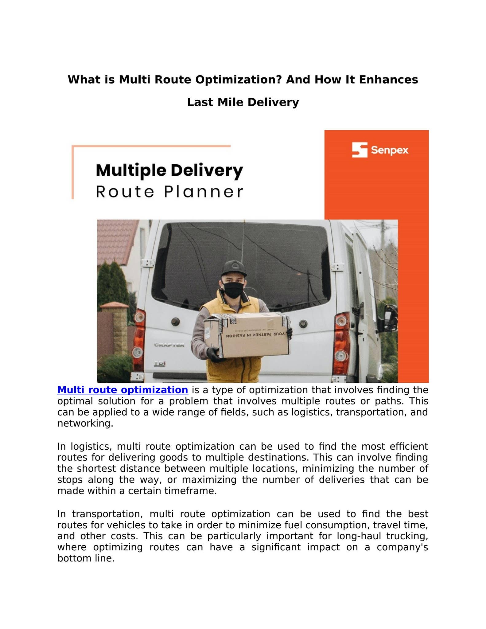 What is Multi Route Optimization? And How It Enhances Last Mile ...