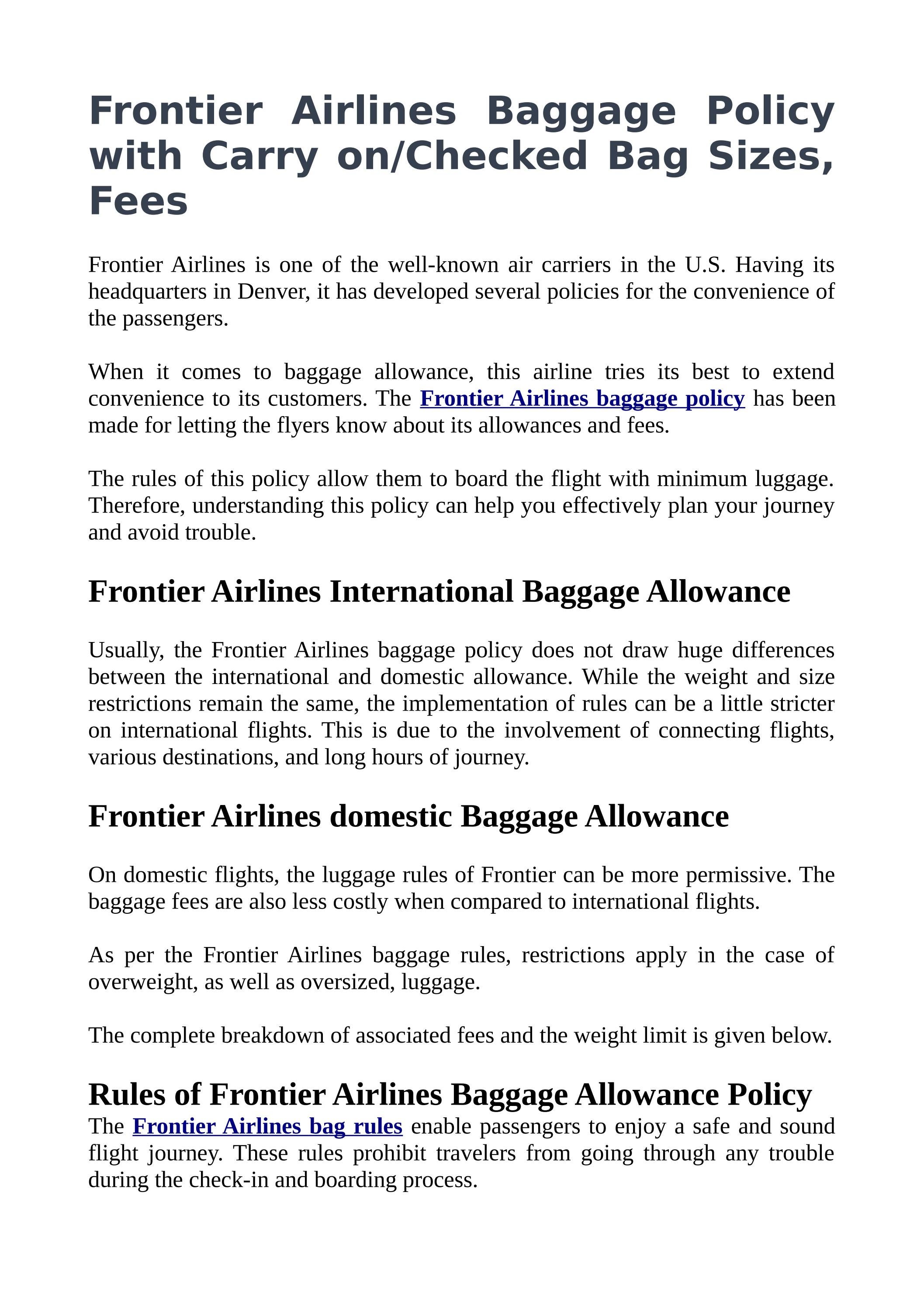 Frontier Airlines Baggage Policy 18337142120 by flightaura Issuu