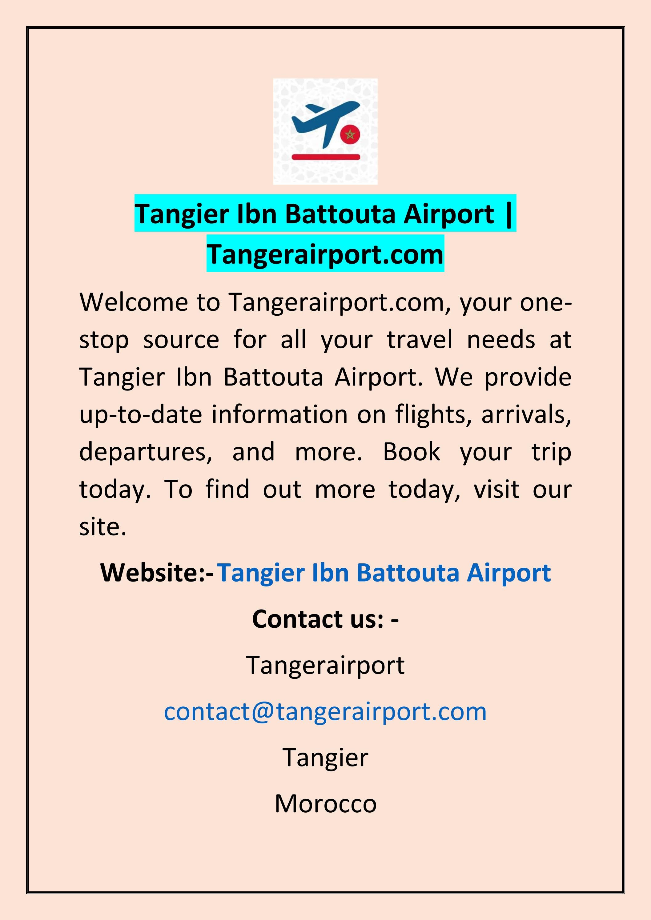 Tangier Ibn Battouta Airport by Tangerairport Issuu