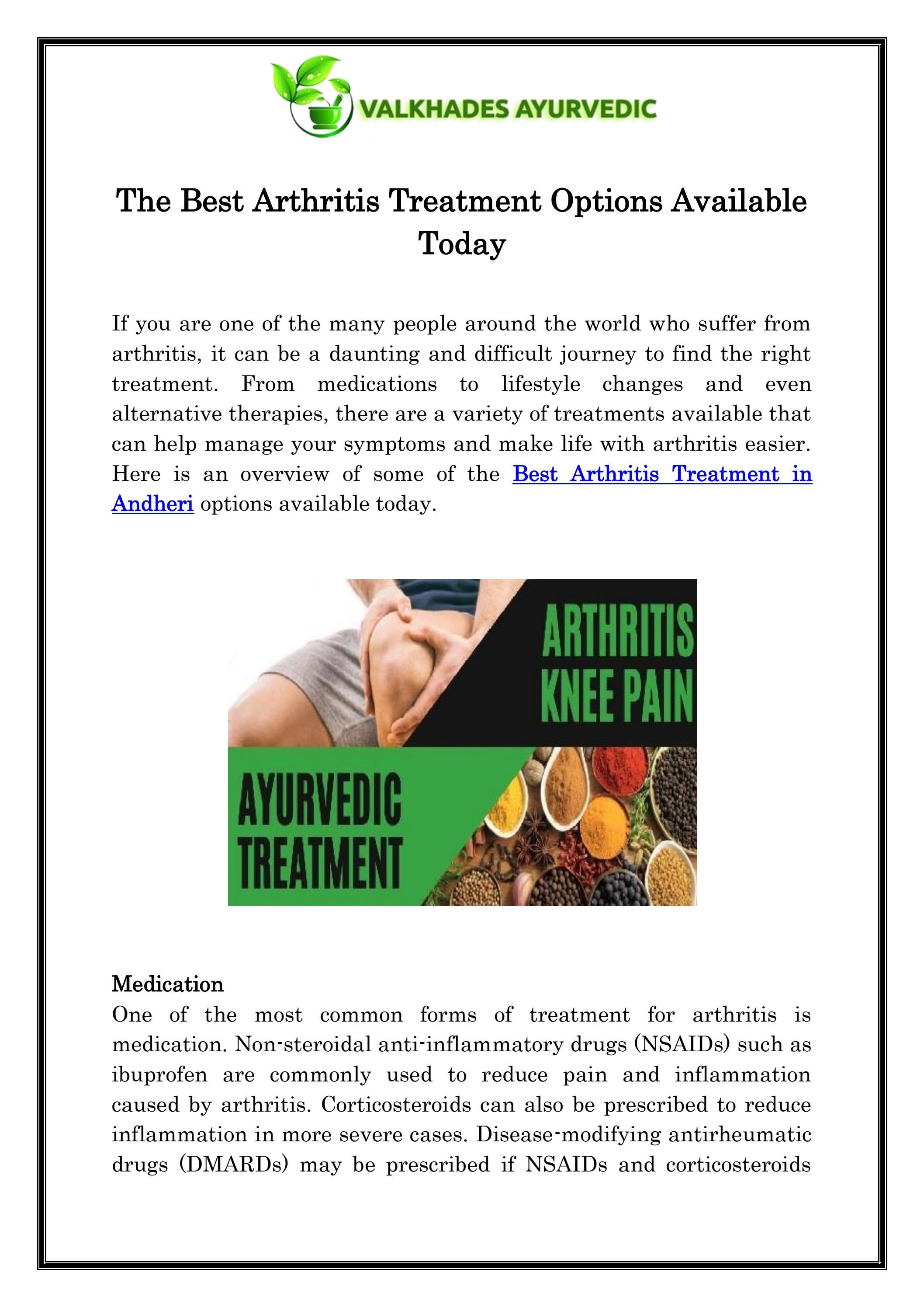 Best Arthritis Treatment in Andheri Call +91 9967055599 by Valkhades