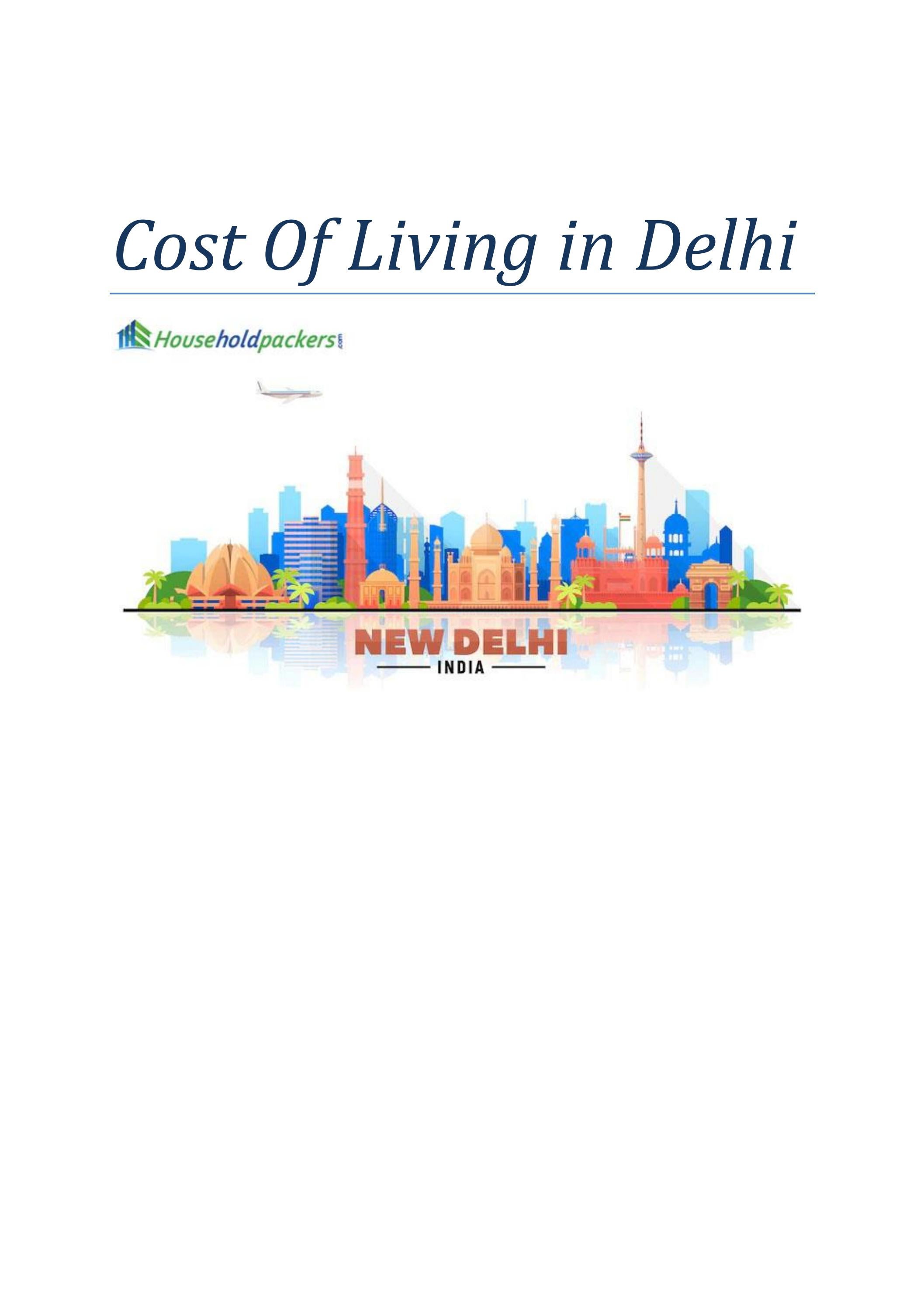 Cost Of Living in Delhi by HouseHoldPackers Issuu