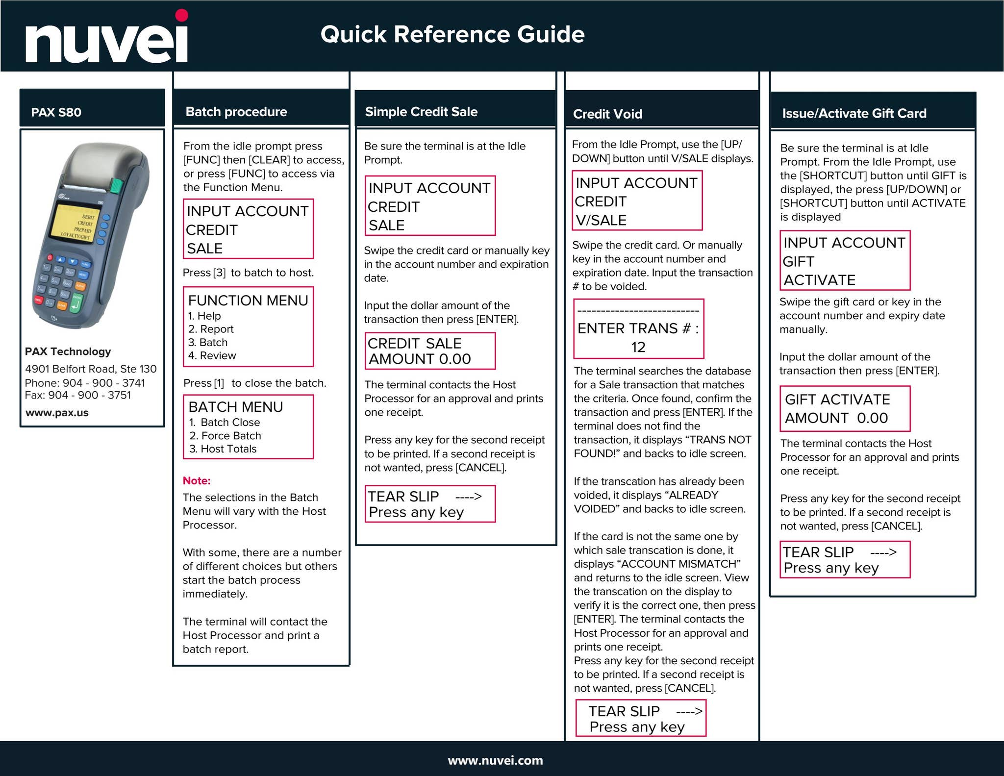 Nuvei PAX S80 Quick Reference Guide by Nuvei - Issuu