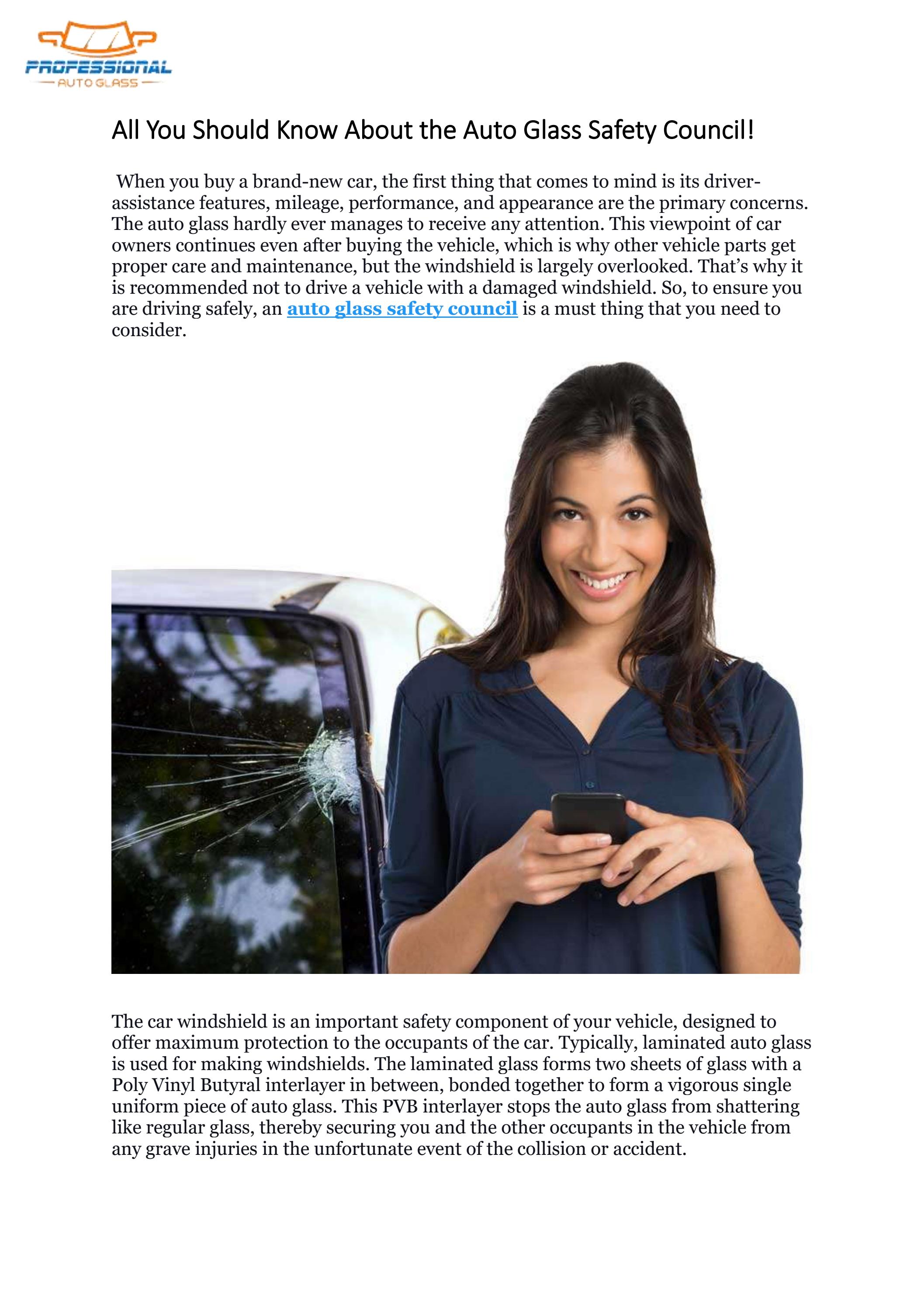 All You Should Know About the Auto Glass Safety Council! by