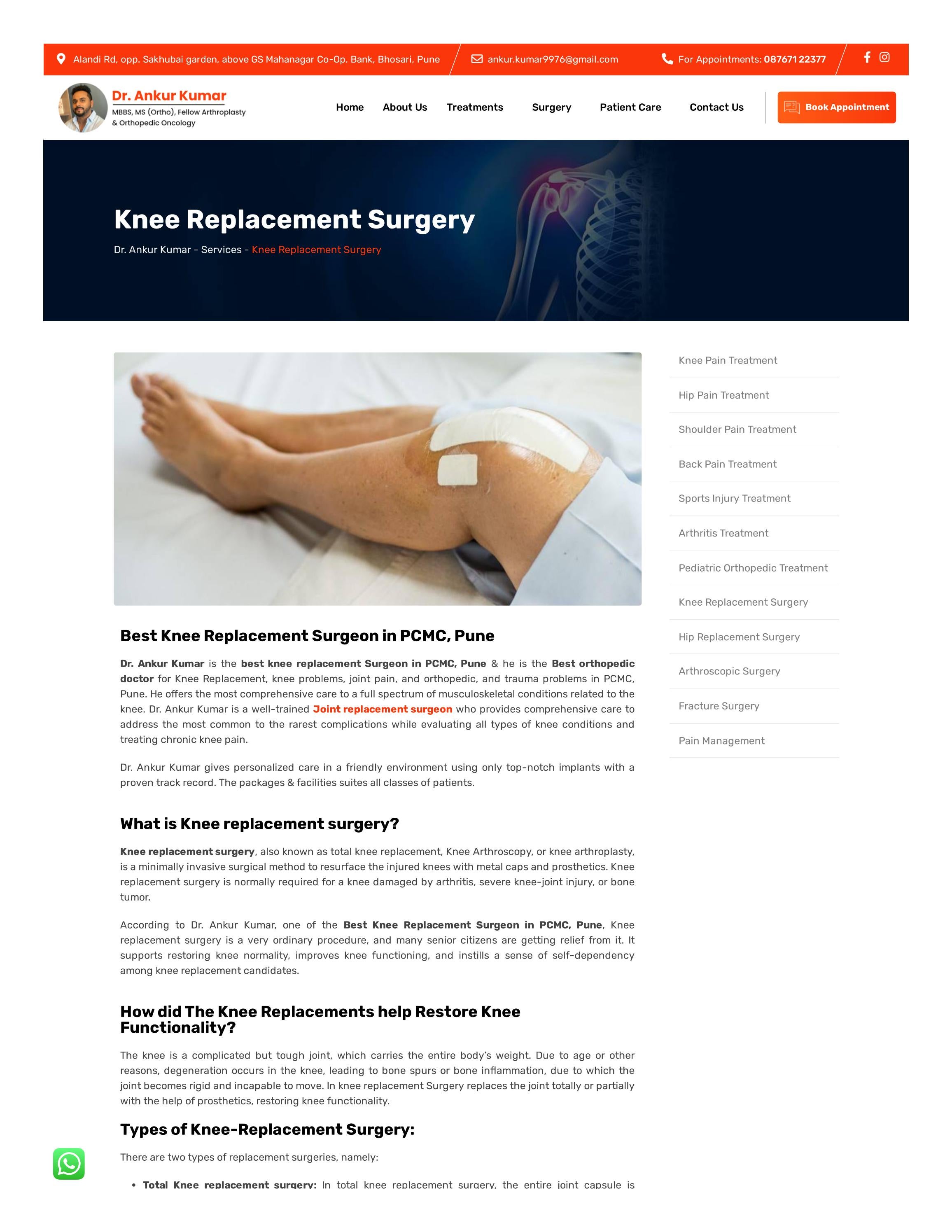 Best knee replacement surgery in PCMC Dr. Ankur Kumar by Dr. Ankur