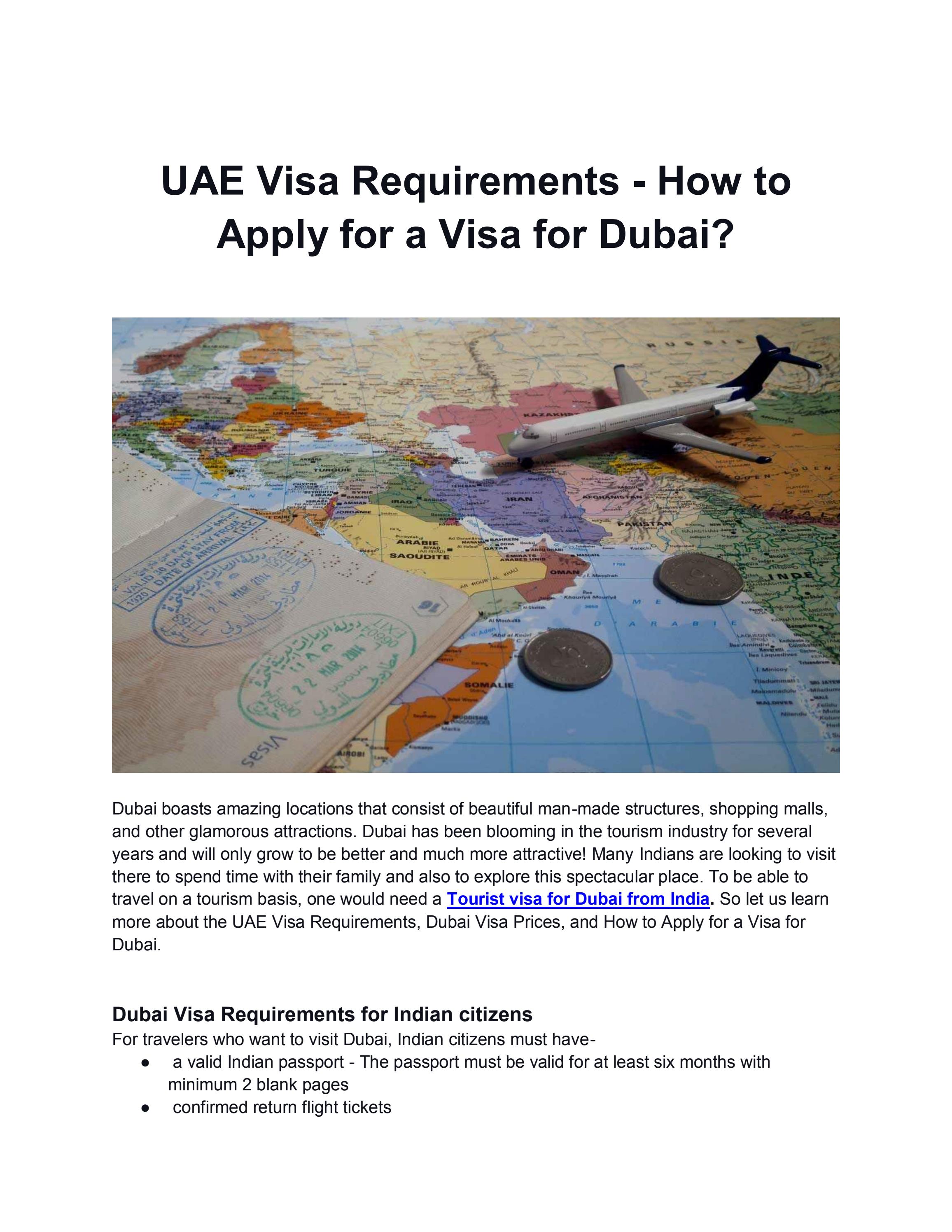 UAE Visa Requirements How to Apply for a Visa for Dubai? by Katherine