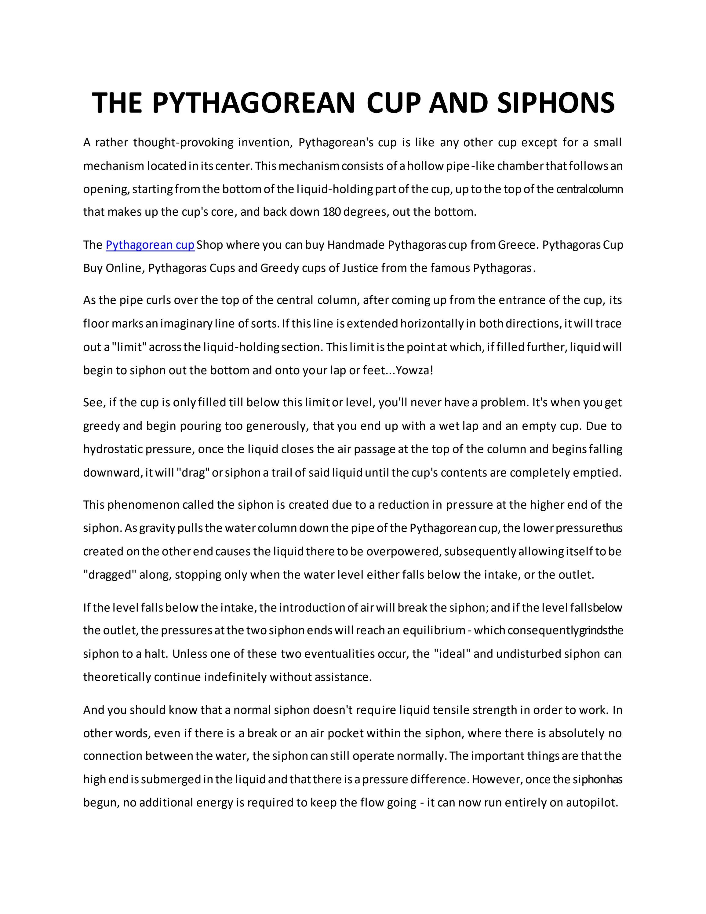 THE PYTHAGOREAN CUP AND SIPHONS by Muhammad Waqas Issuu
